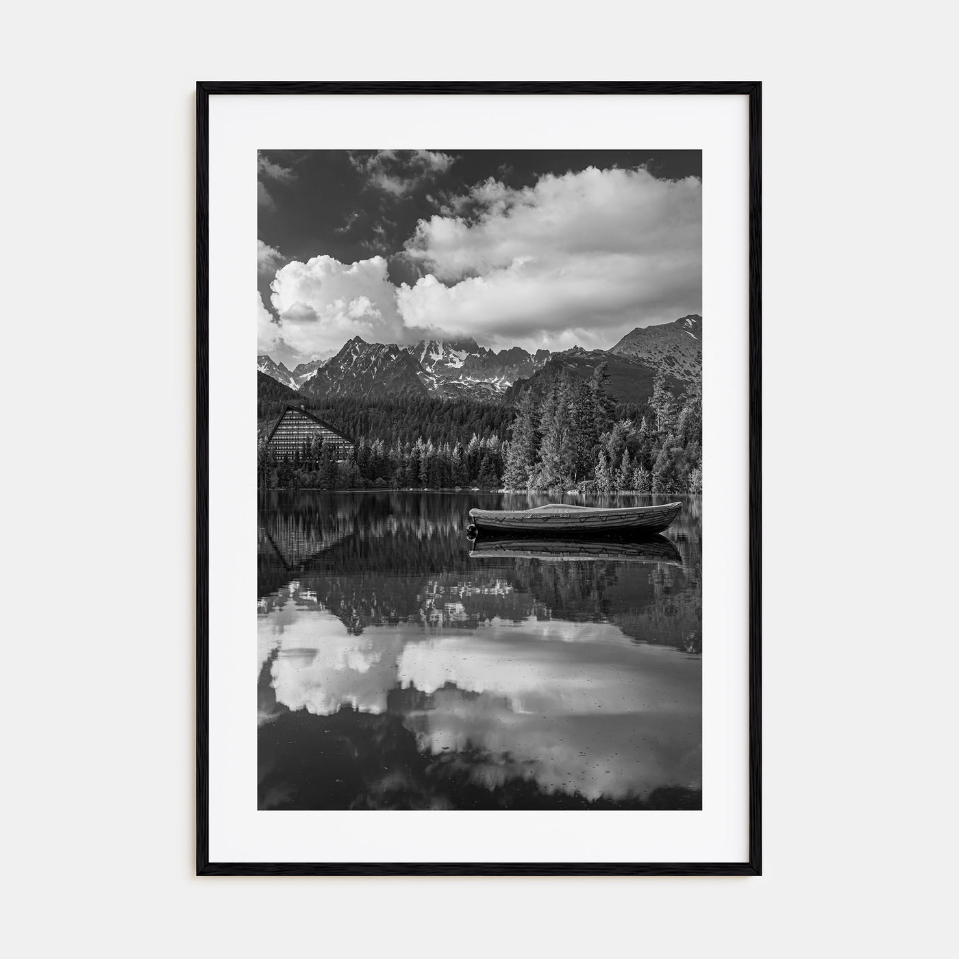 Morning Lake Landscape Photo B&W No 2 Poster