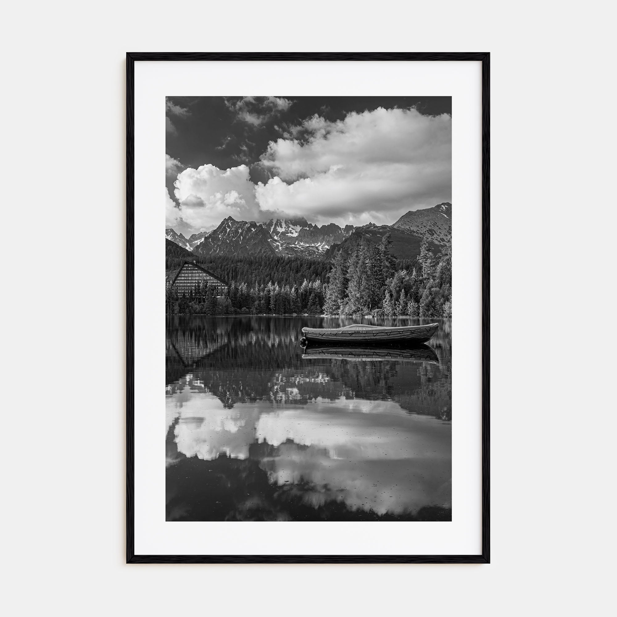 Morning Lake Landscape Photo B&W No 2 Poster