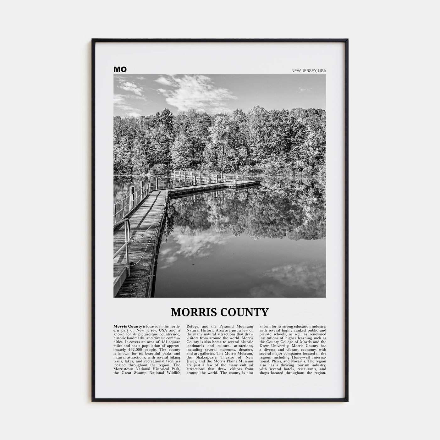 Morris County Travel B&W Poster