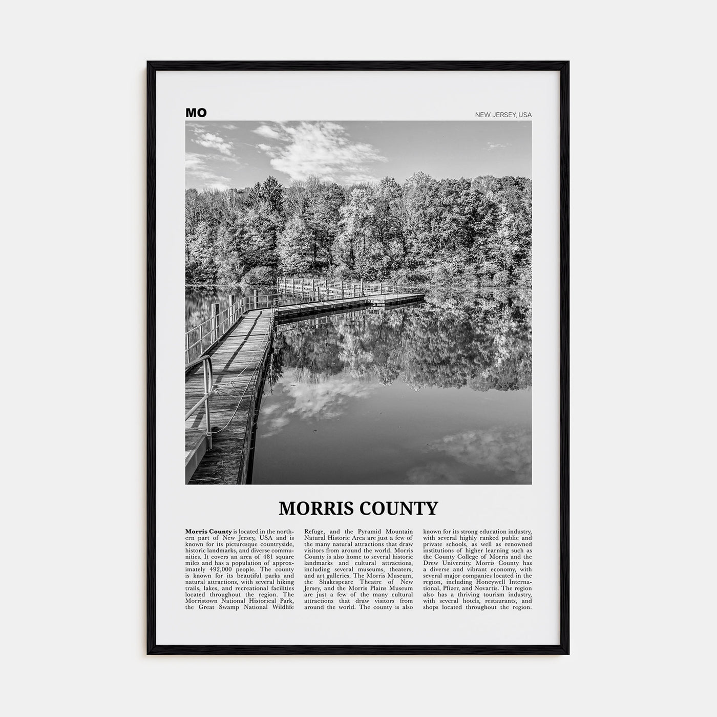 Morris County Travel B&W Poster