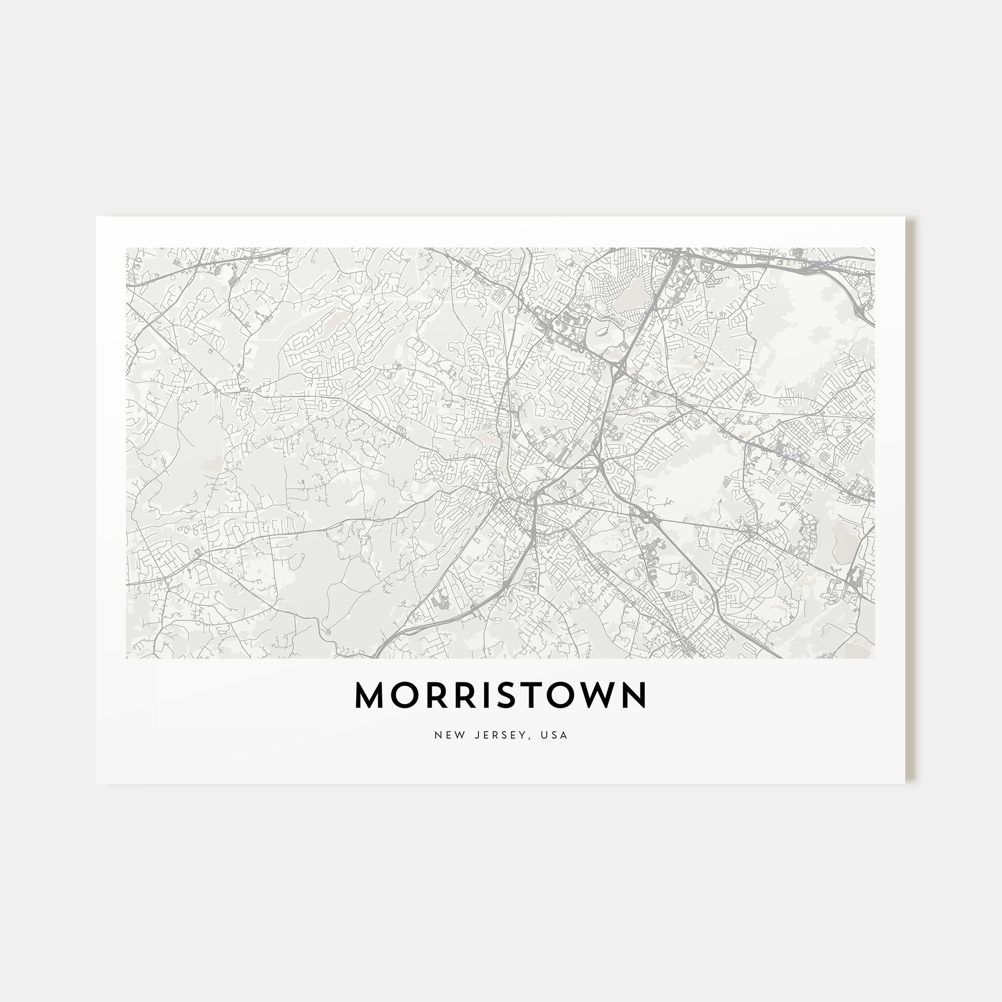 Morristown Map Landscape Poster