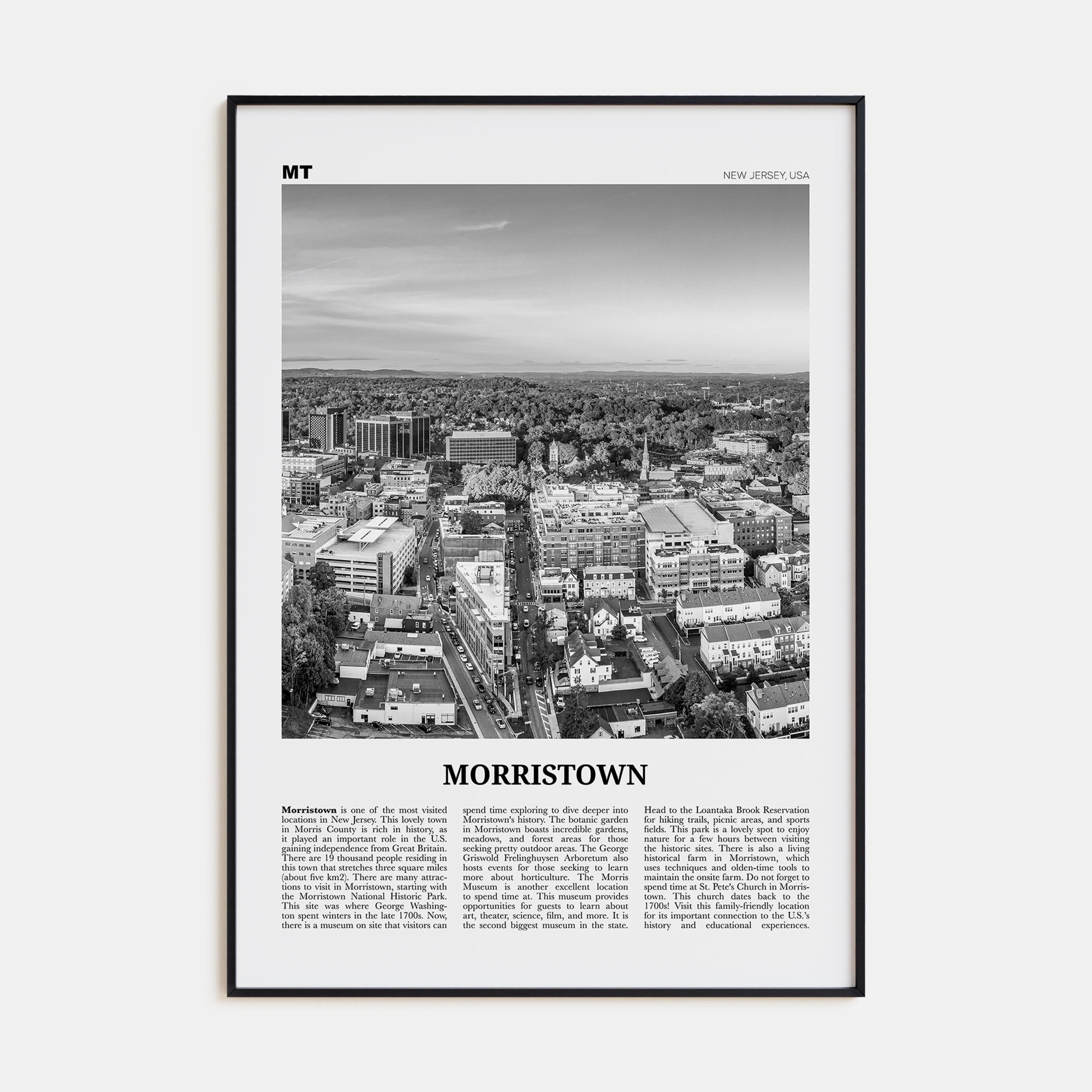 Morristown Travel B&W Poster