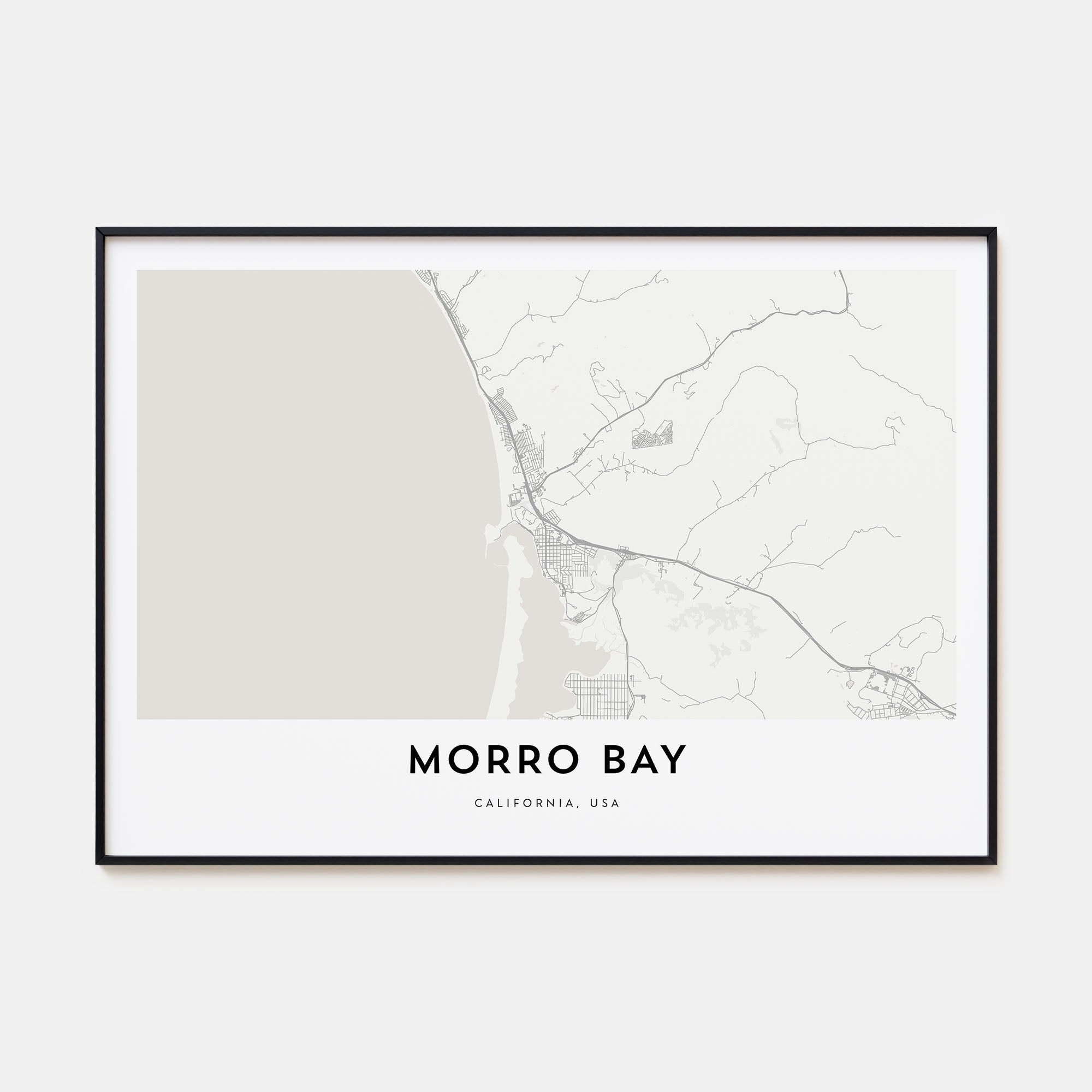 Morro Bay Map Landscape Poster