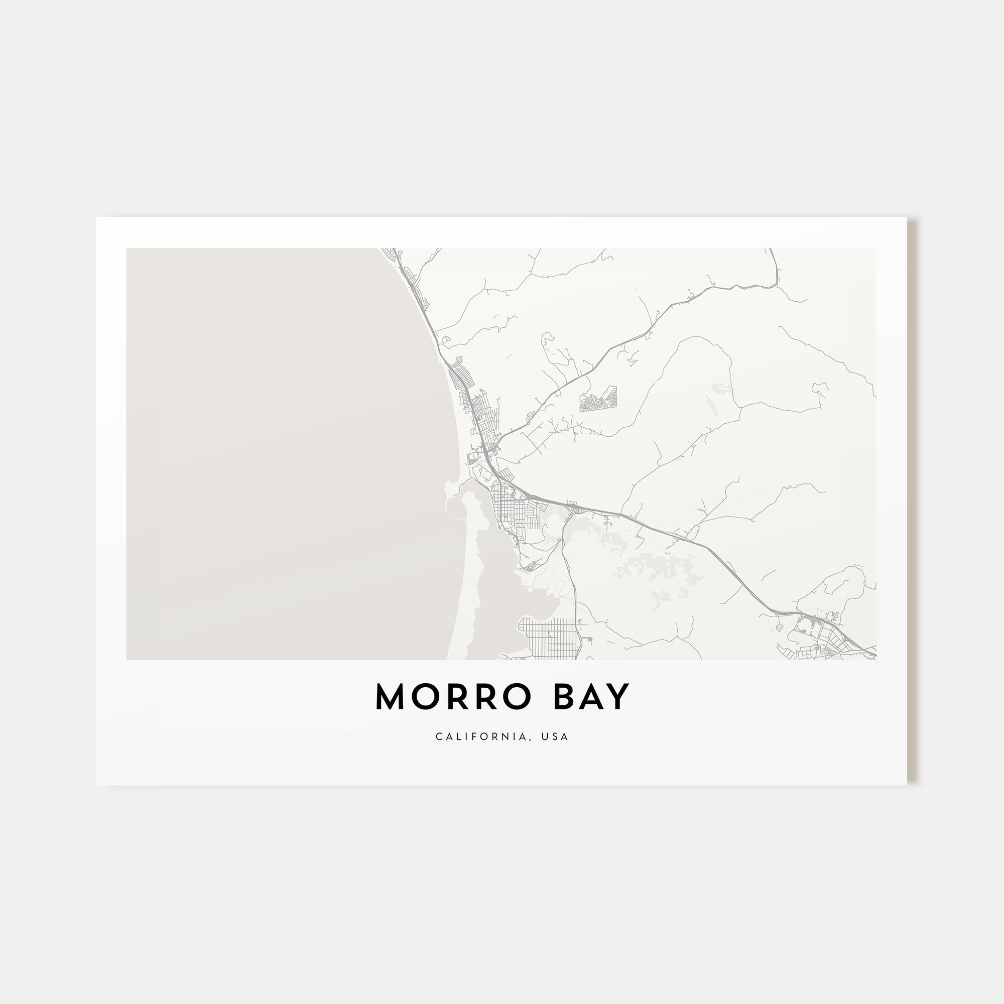 Morro Bay Map Landscape Poster