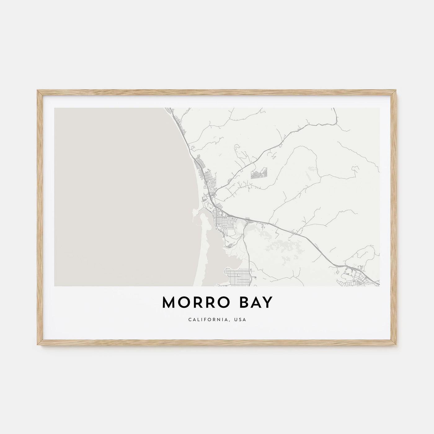 Morro Bay Map Landscape Poster