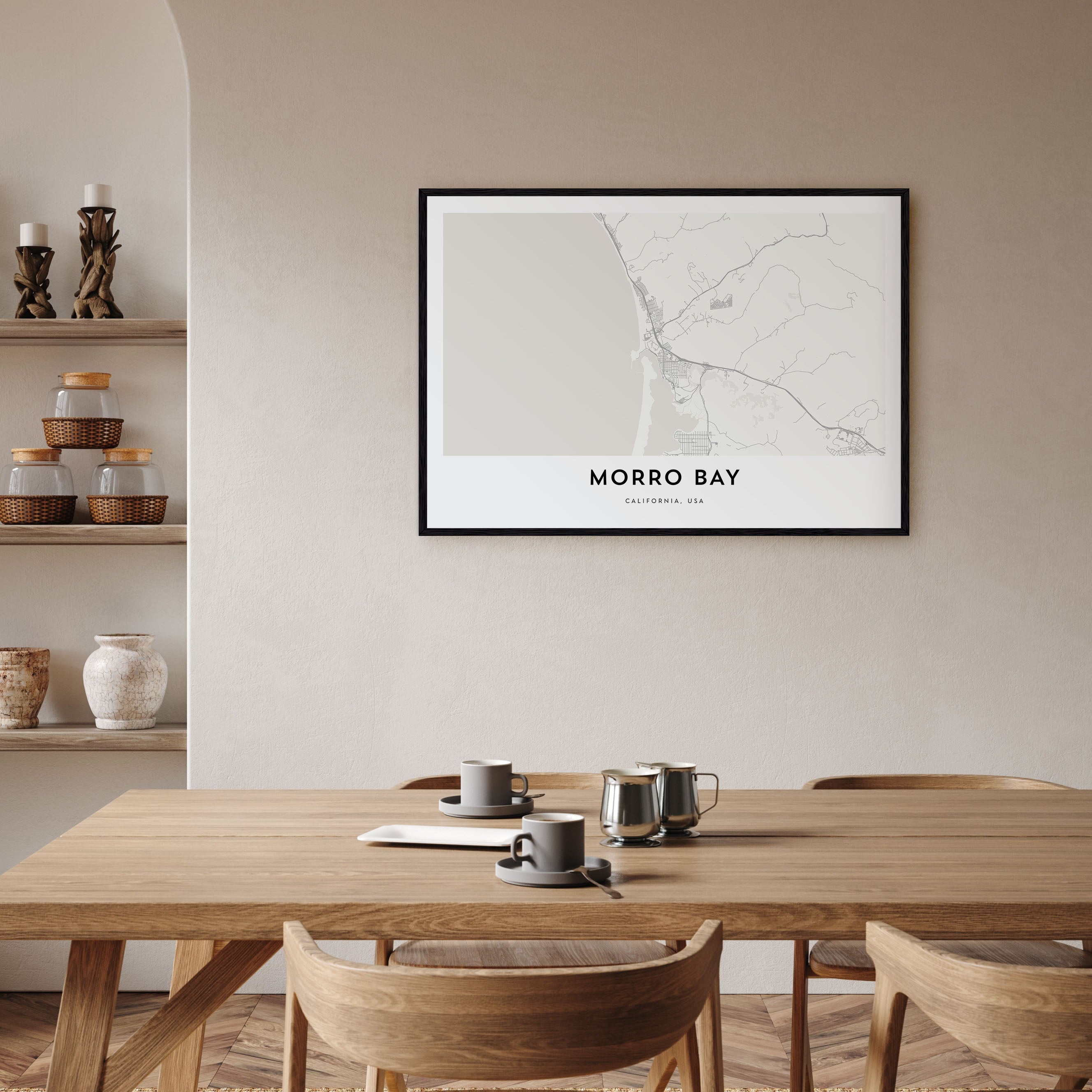 Morro Bay Map Landscape Poster