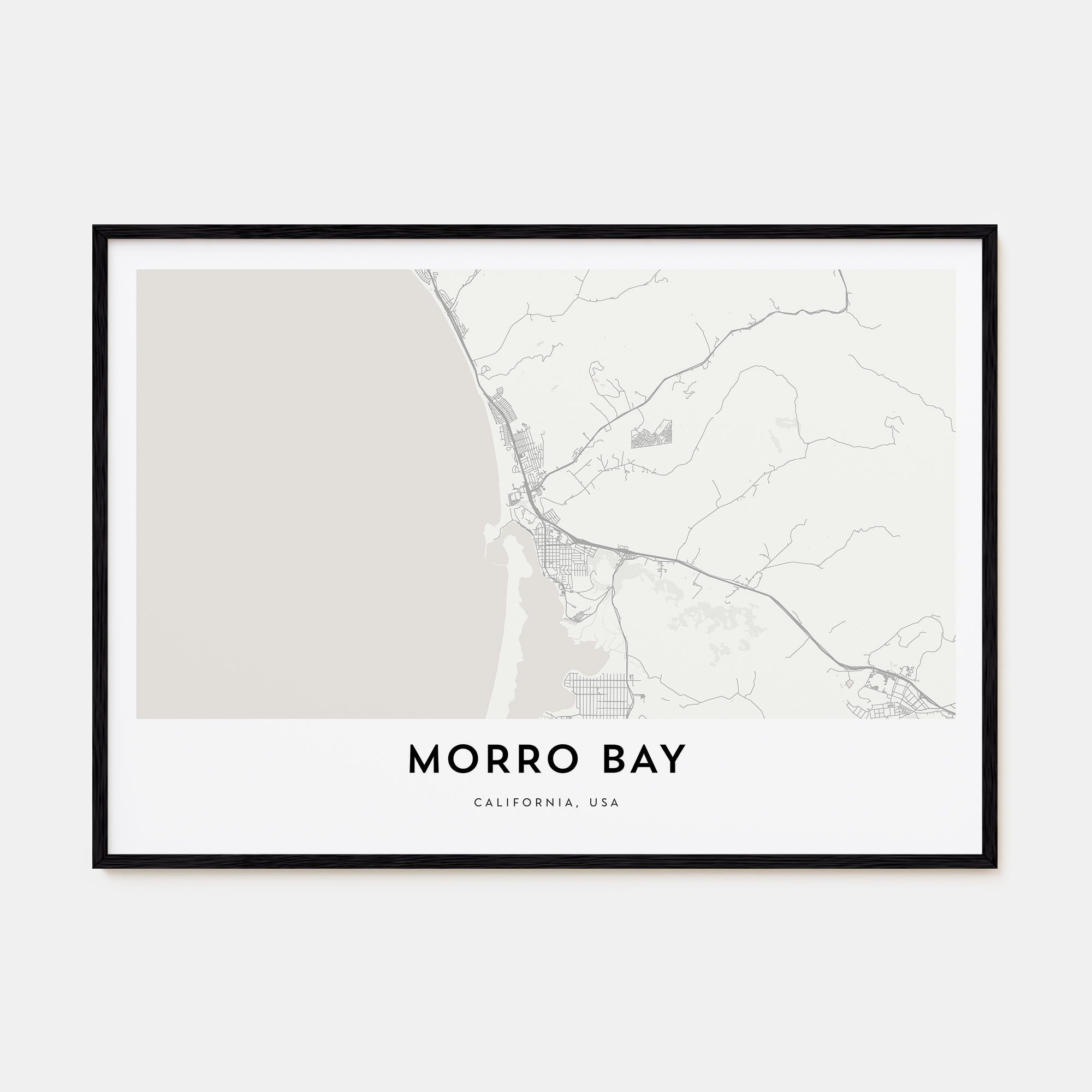 Morro Bay Map Landscape Poster