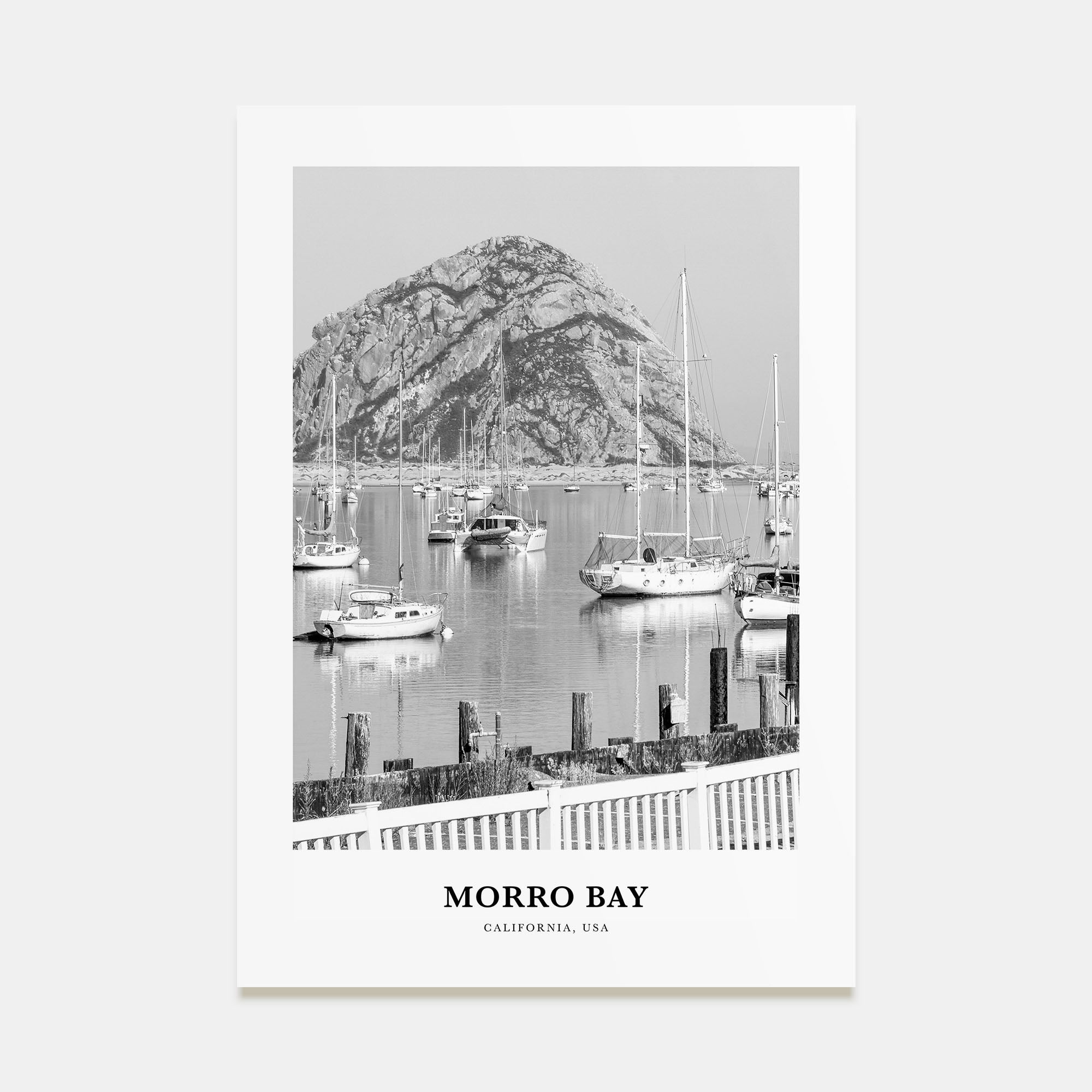 Morro Bay Portrait B&W No 2 Poster