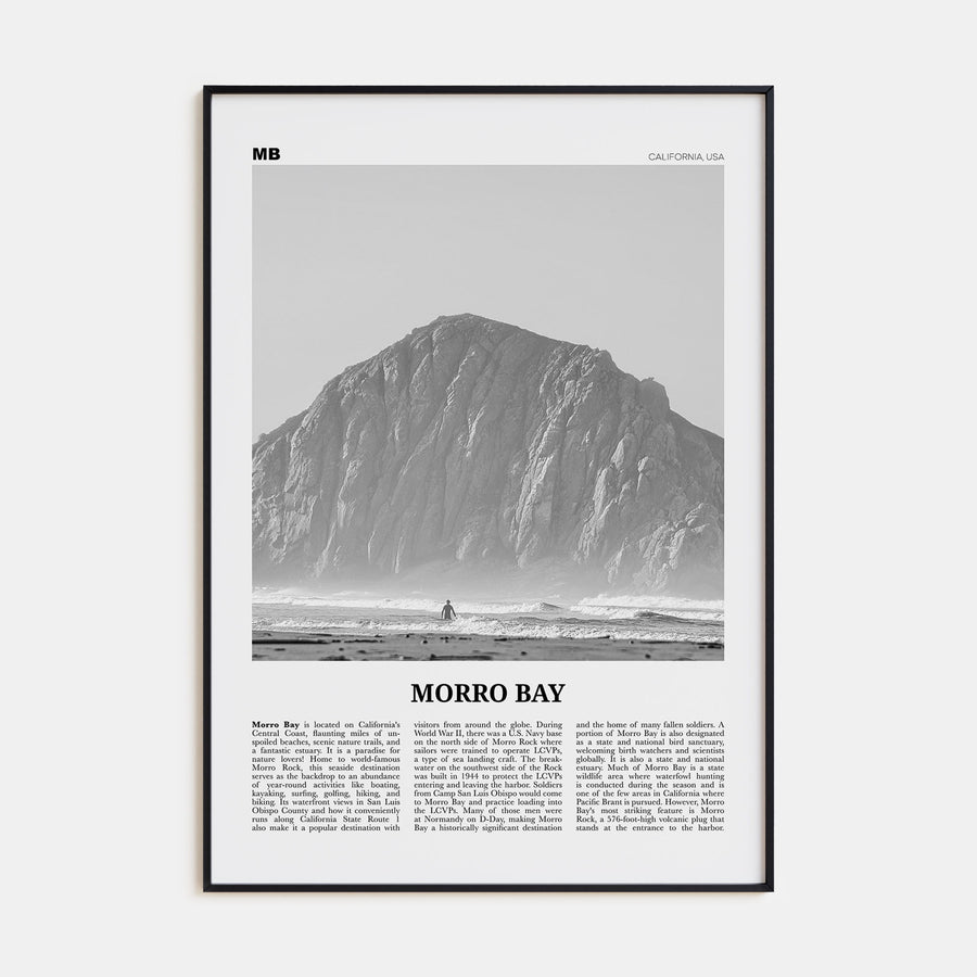Morro Bay Travel B&W No 1 Poster