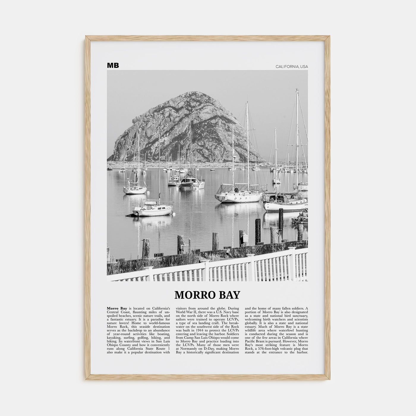 Morro Bay Travel B&W No 2 Poster