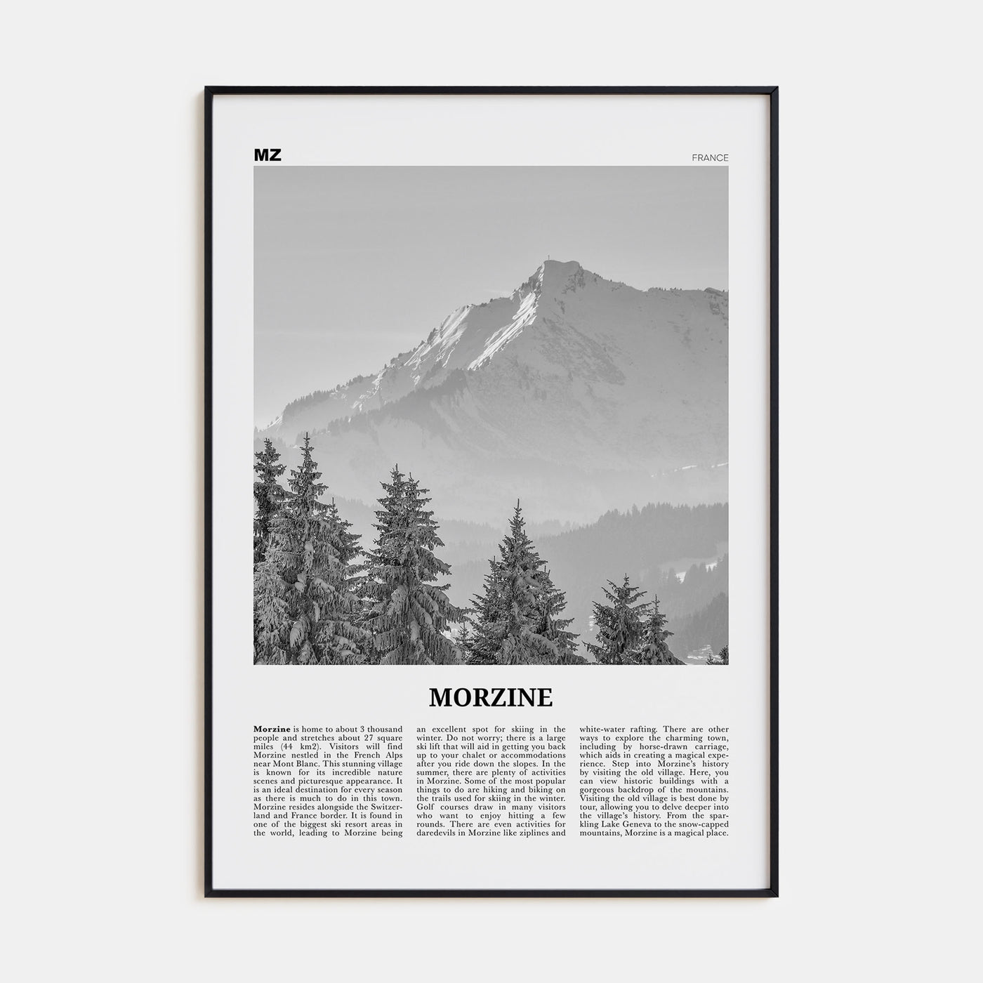 Morzine Travel B&W Poster