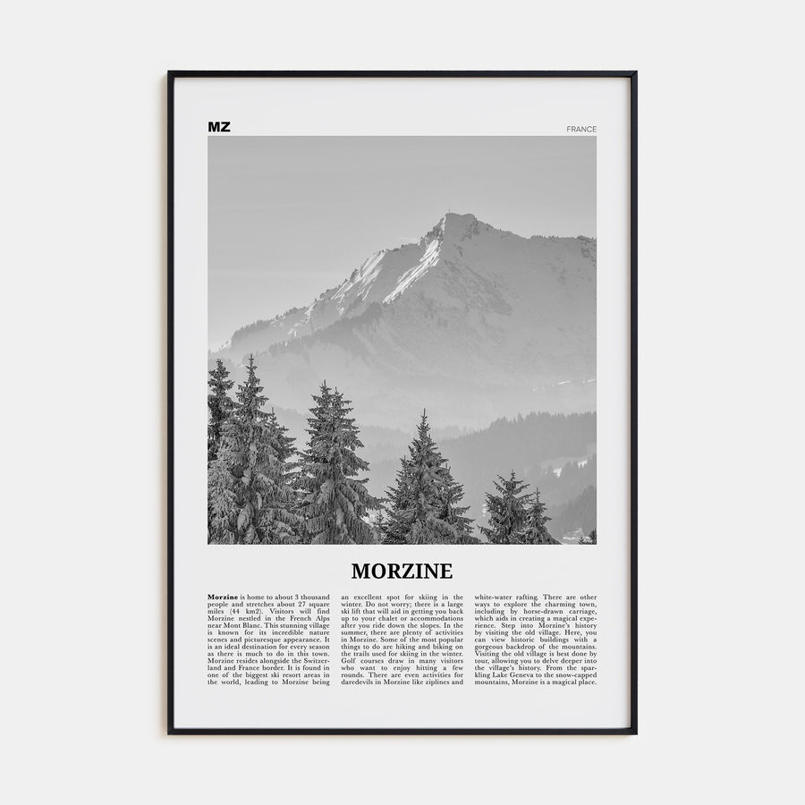 Morzine Travel B&W Poster