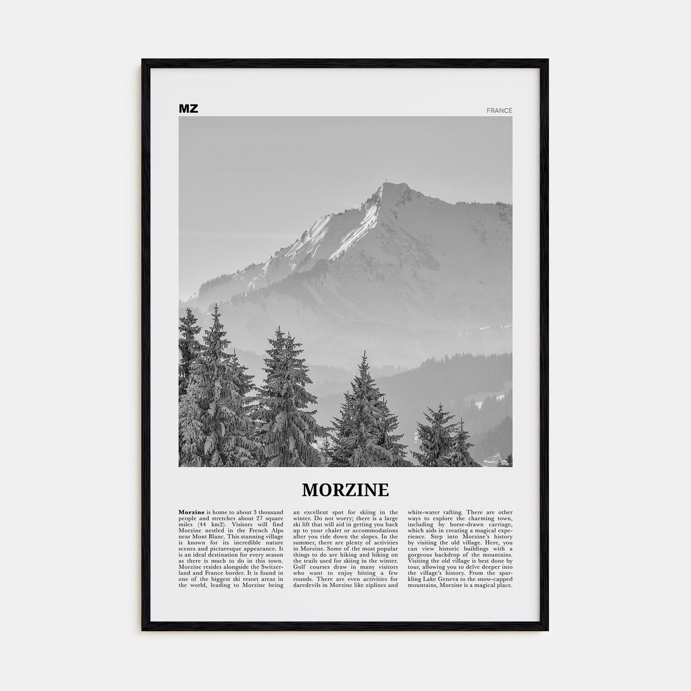 Morzine Travel B&W Poster