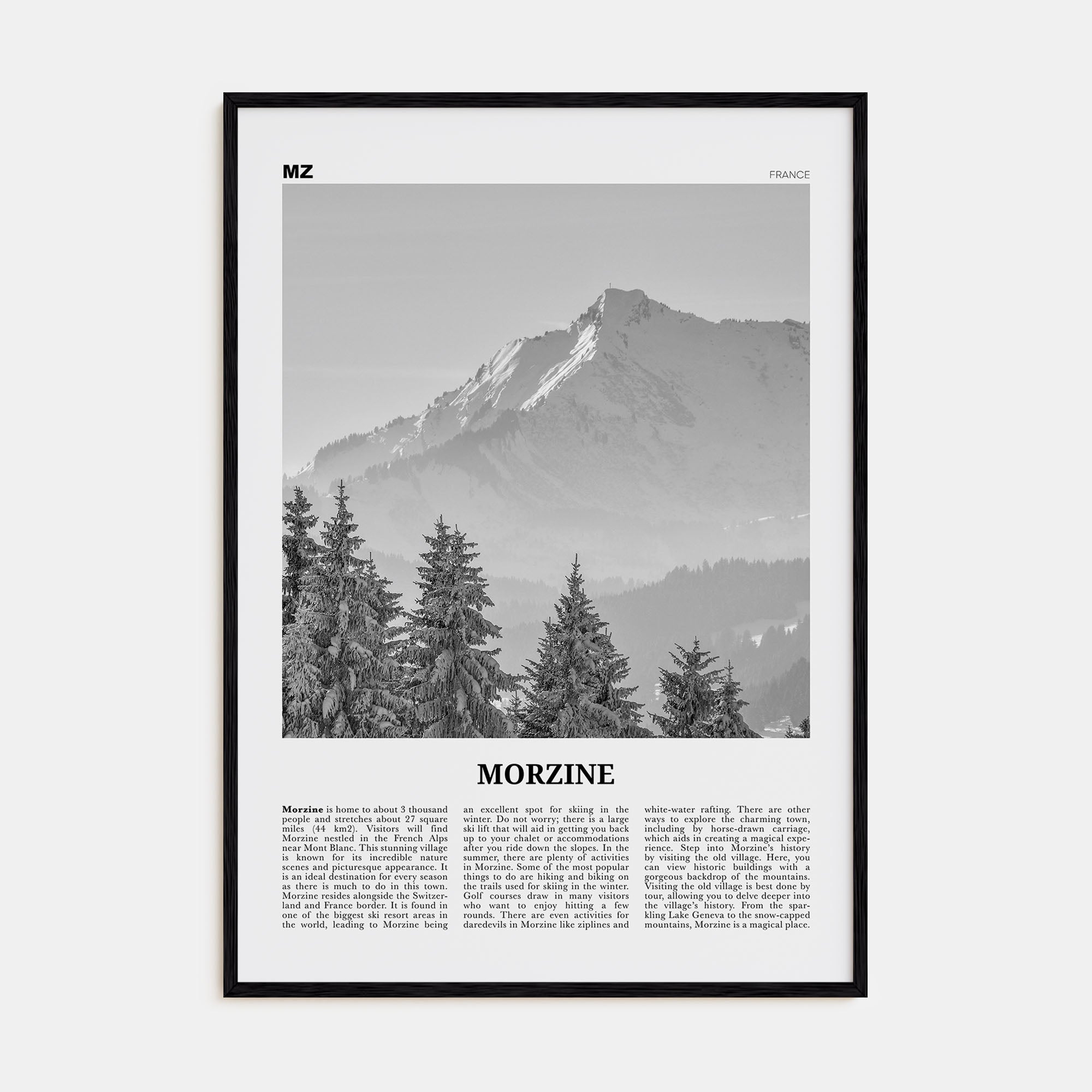 Morzine Travel B&W Poster