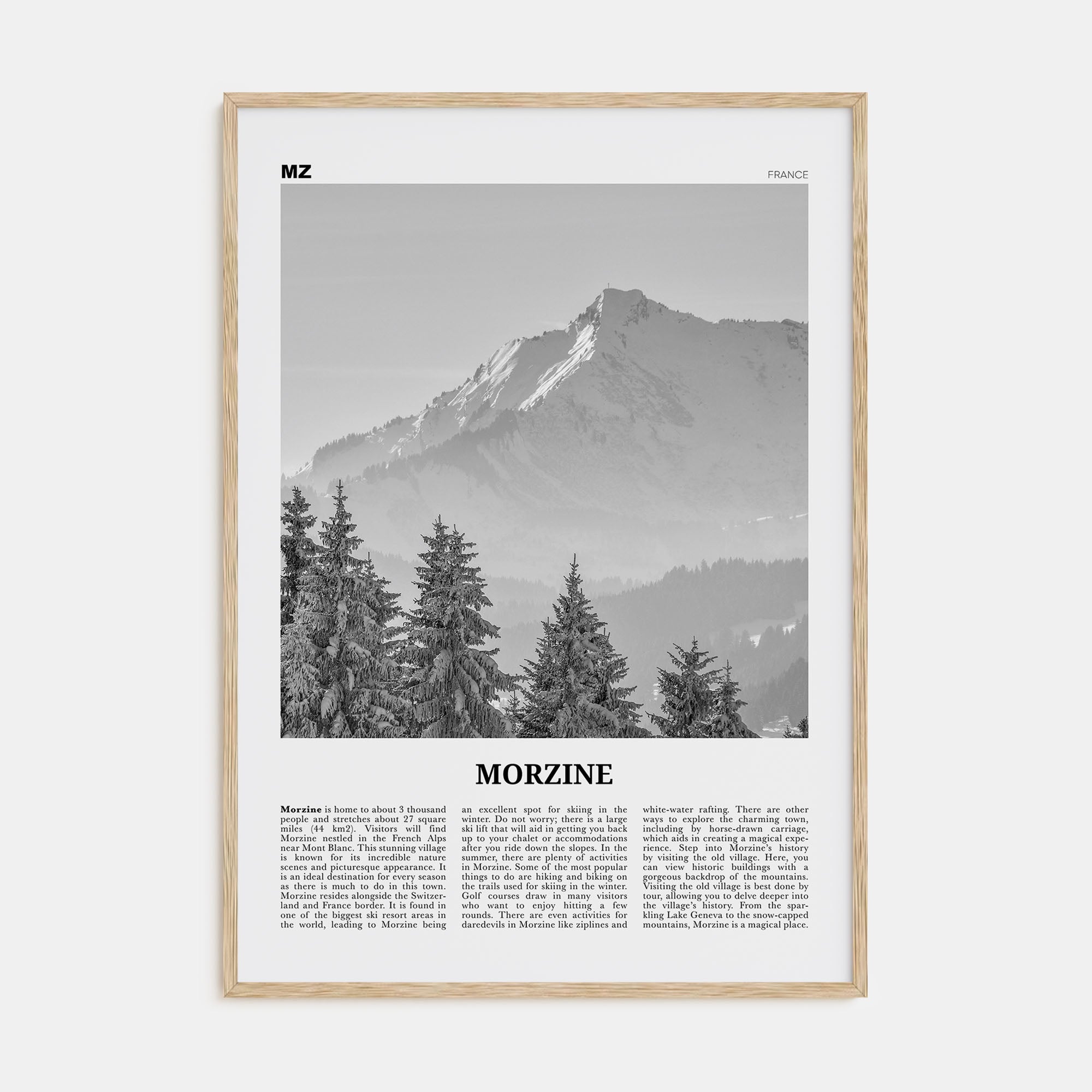 Morzine Travel B&W Poster