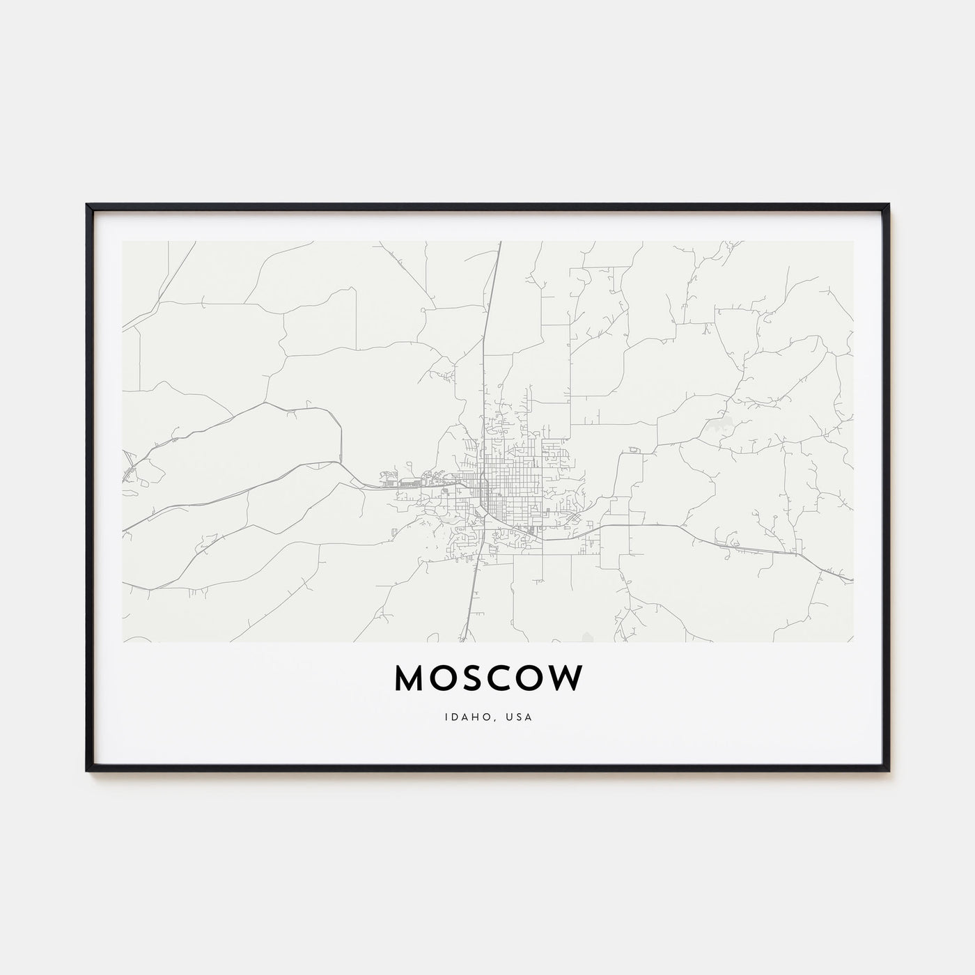 Moscow, Idaho Map Landscape Poster