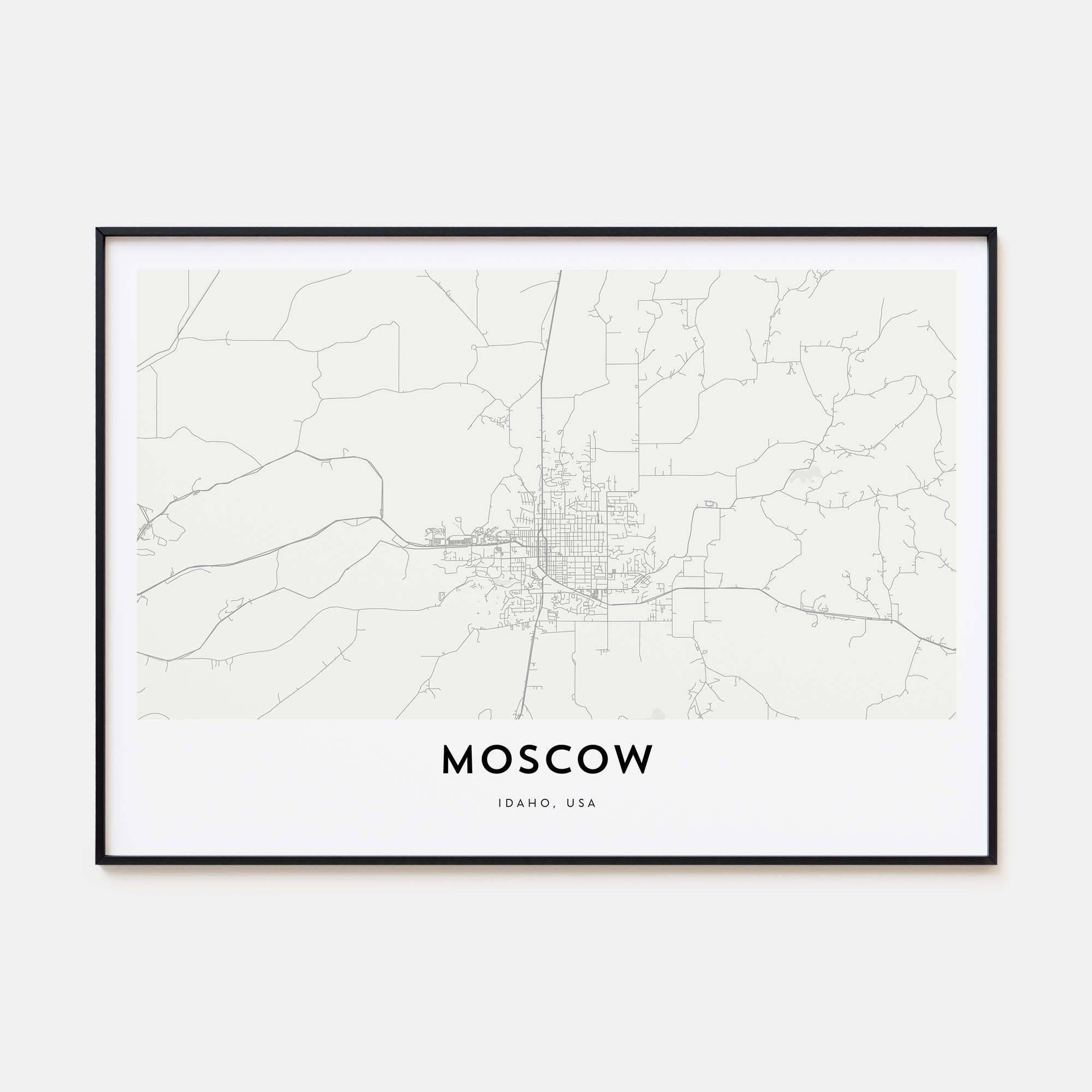 Moscow, Idaho Map Landscape Poster