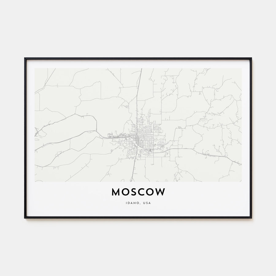 Moscow, Idaho Map Landscape Poster