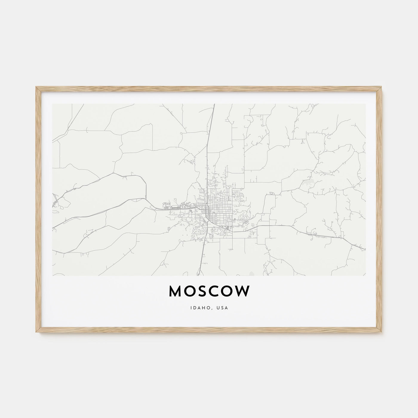 Moscow, Idaho Map Landscape Poster