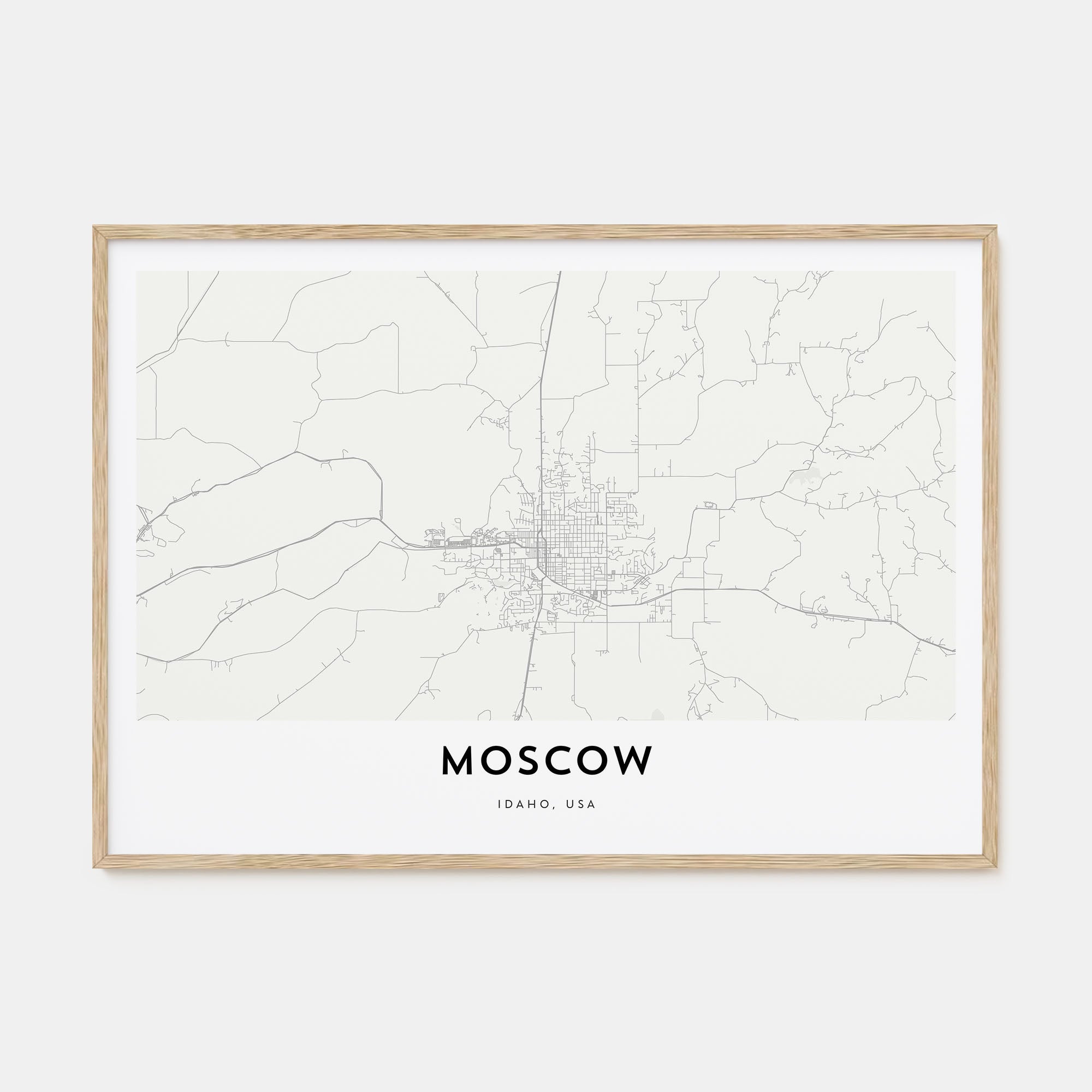 Moscow, Idaho Map Landscape Poster