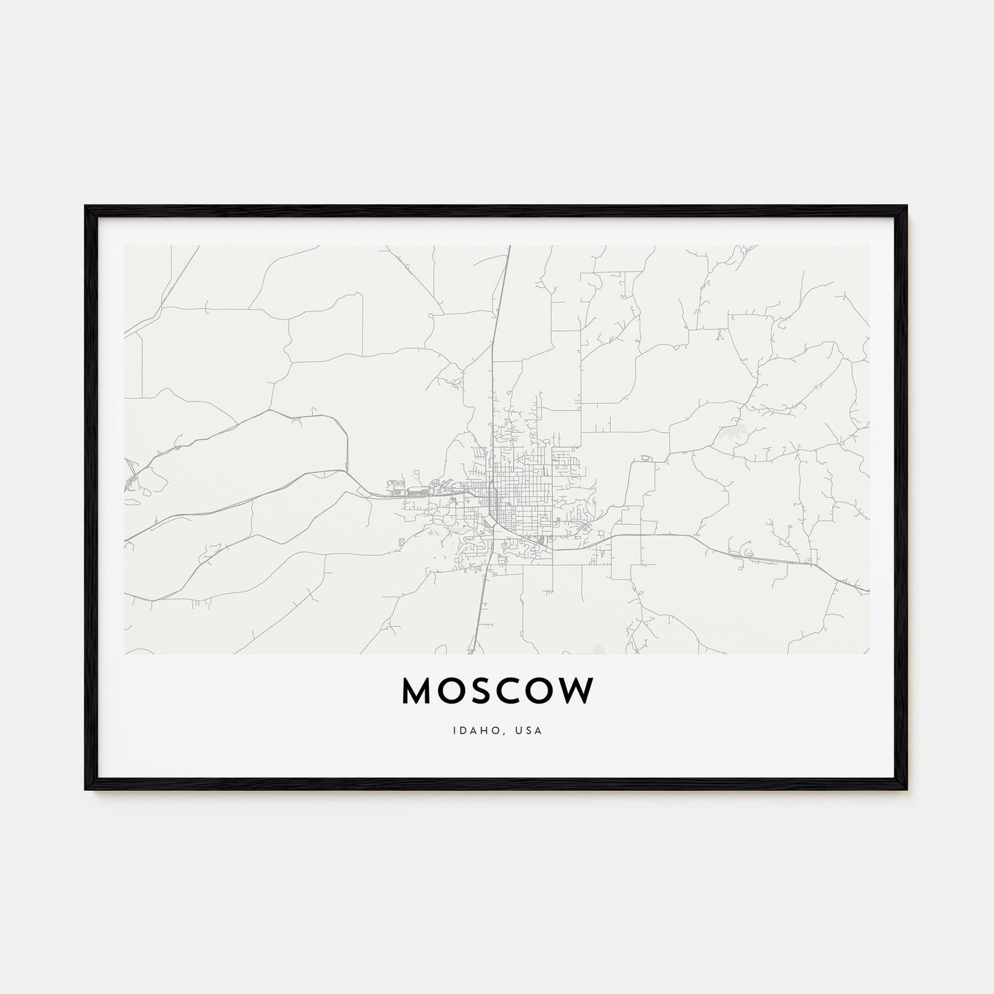 Moscow, Idaho Map Landscape Poster