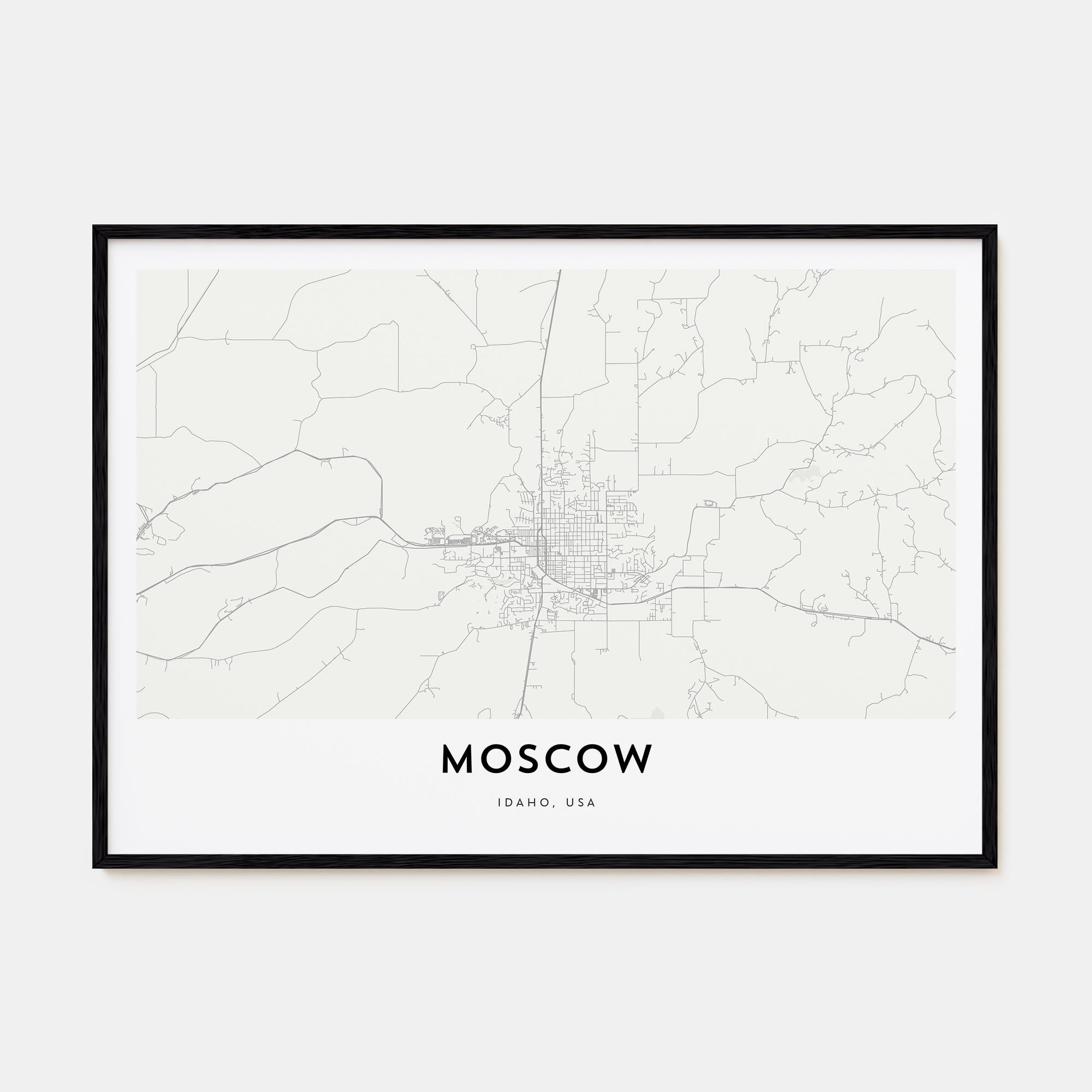 Moscow, Idaho Map Landscape Poster