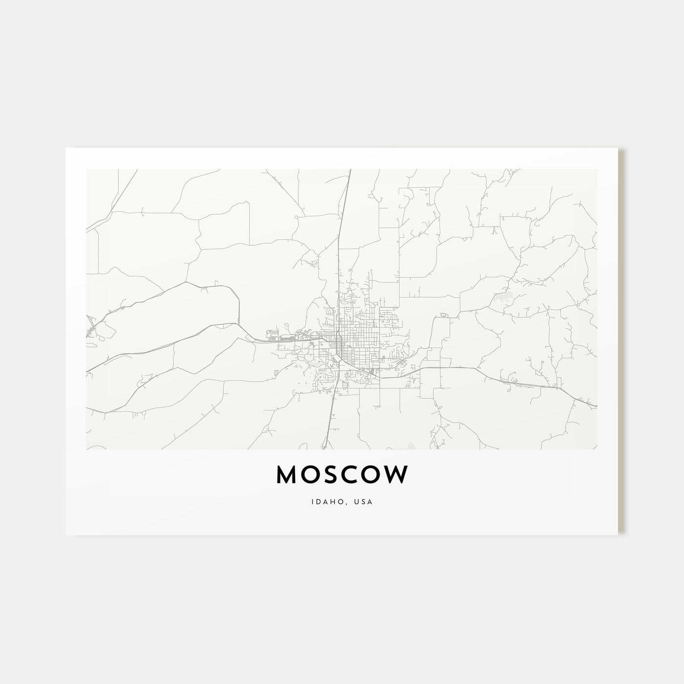 Moscow, Idaho Map Landscape Poster