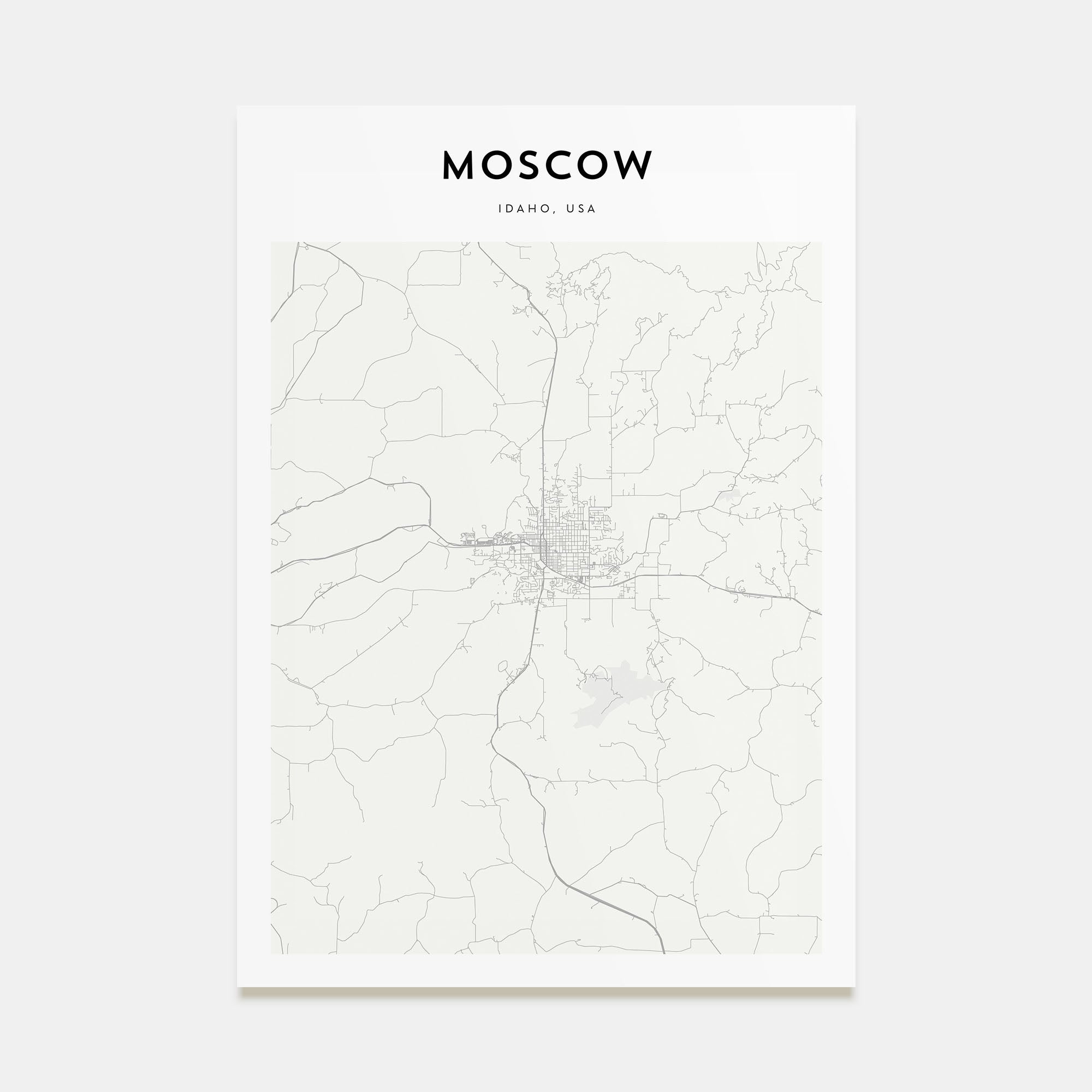 Moscow, Idaho Map Portrait Poster