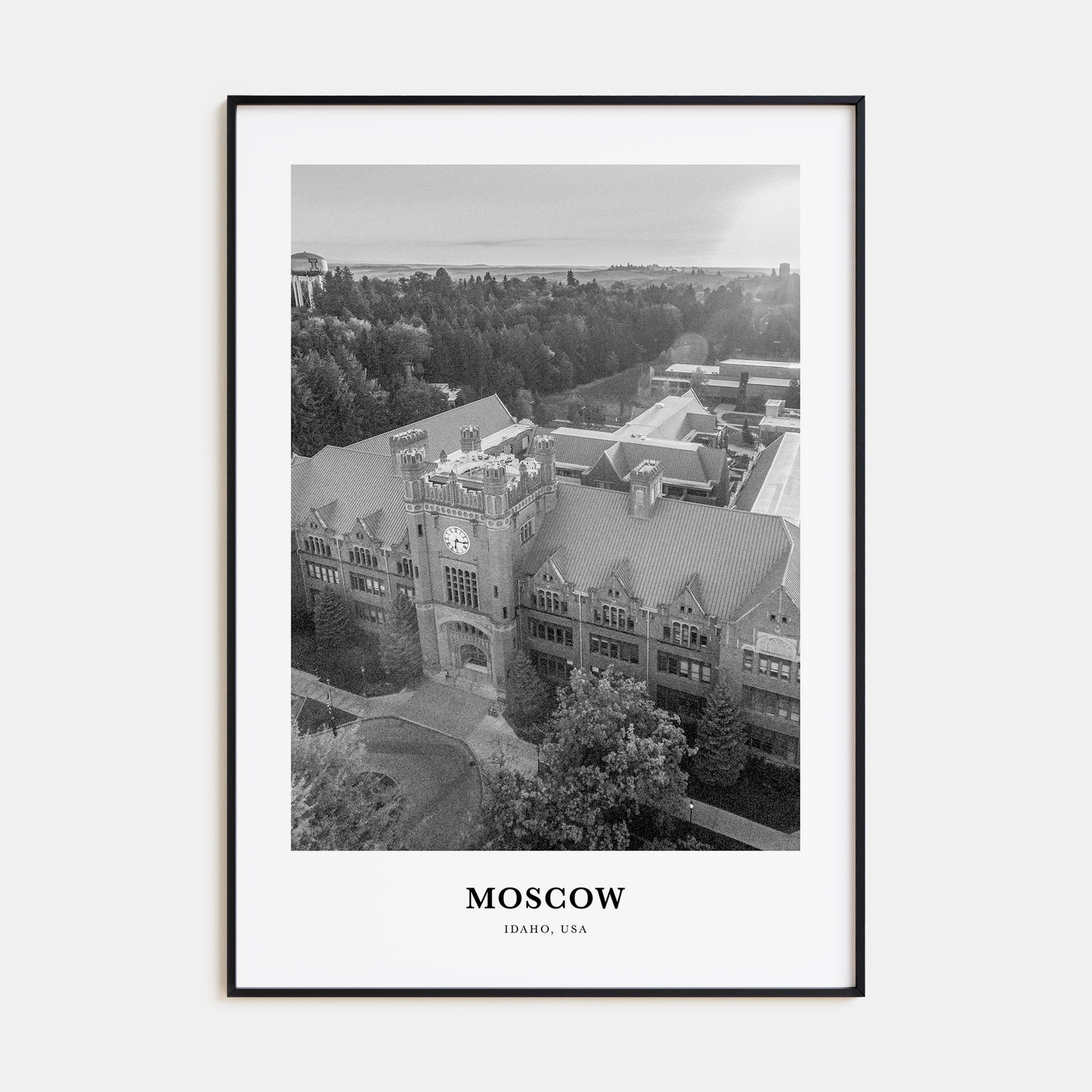 Moscow, Idaho Portrait B&W Poster