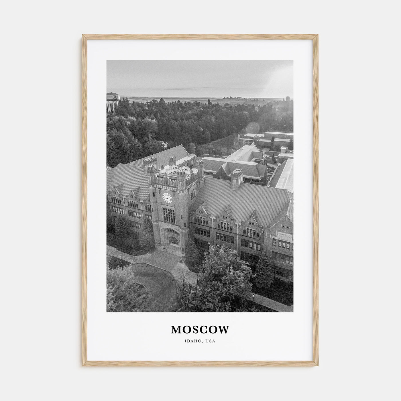 Moscow, Idaho Portrait B&W Poster