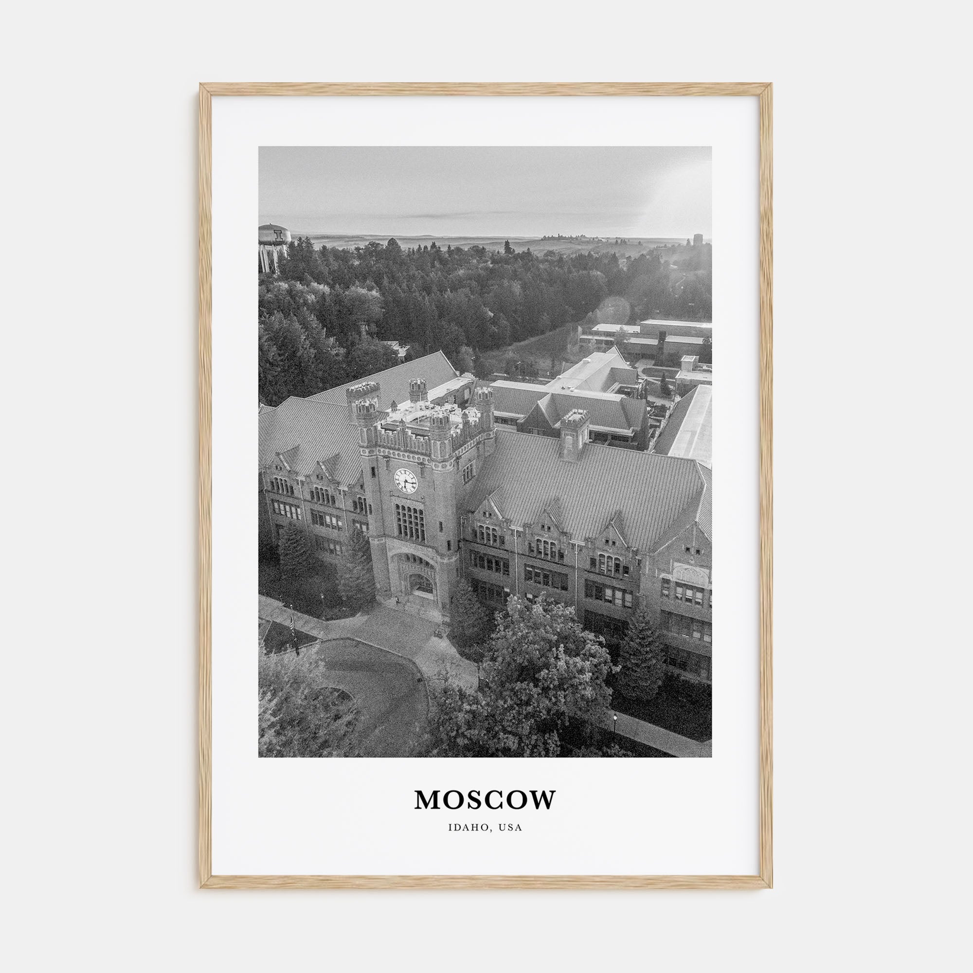 Moscow, Idaho Portrait B&W Poster