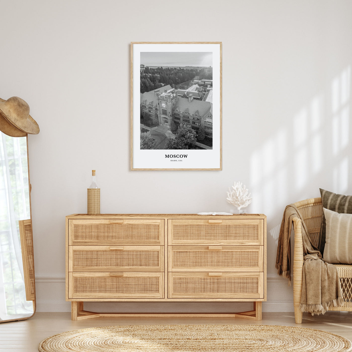 Moscow, Idaho Portrait B&W Poster