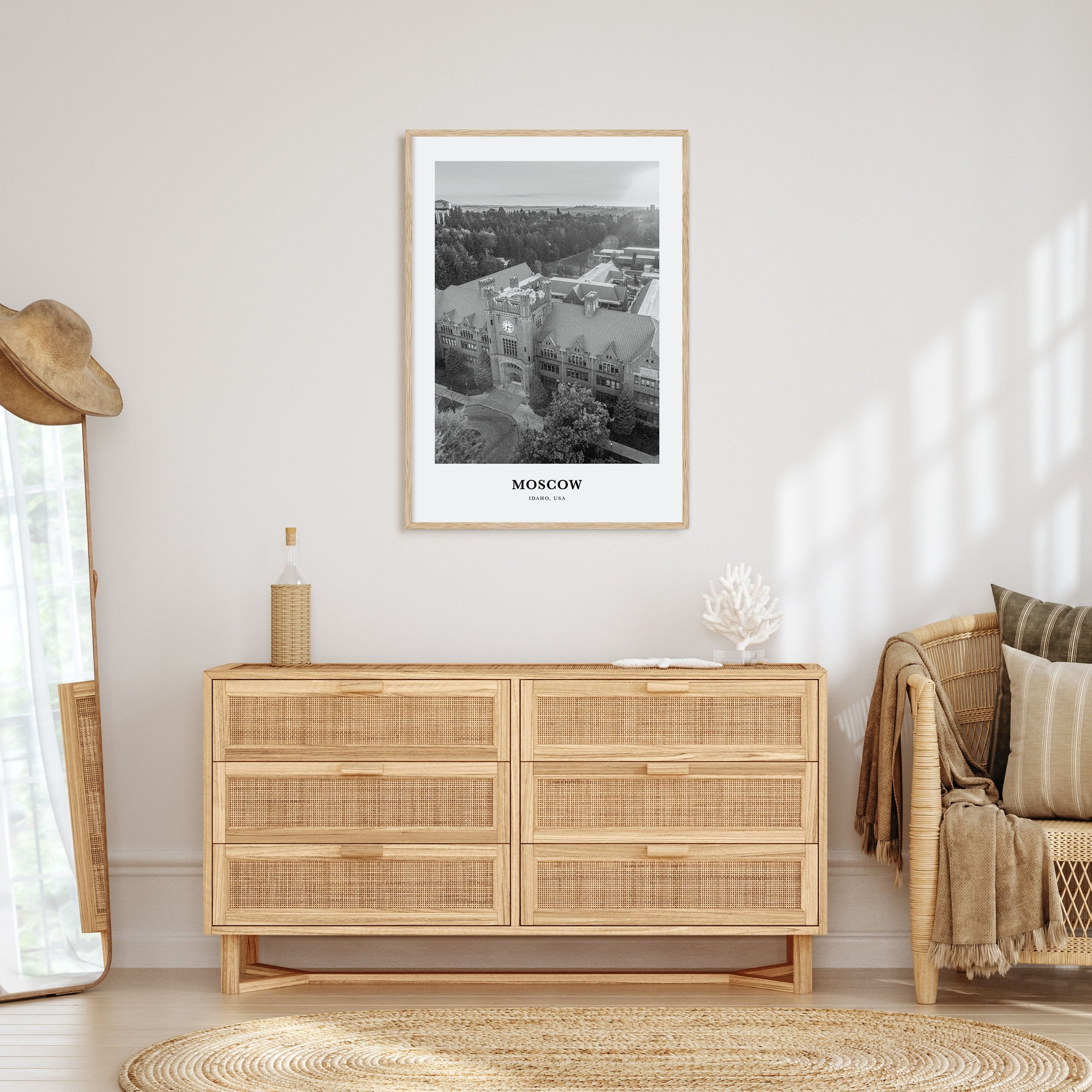 Moscow, Idaho Portrait B&W Poster