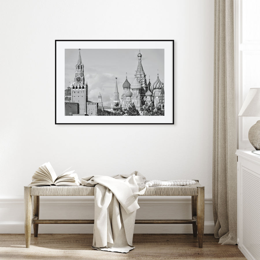 Moscow, Russia Landscape B&W Poster
