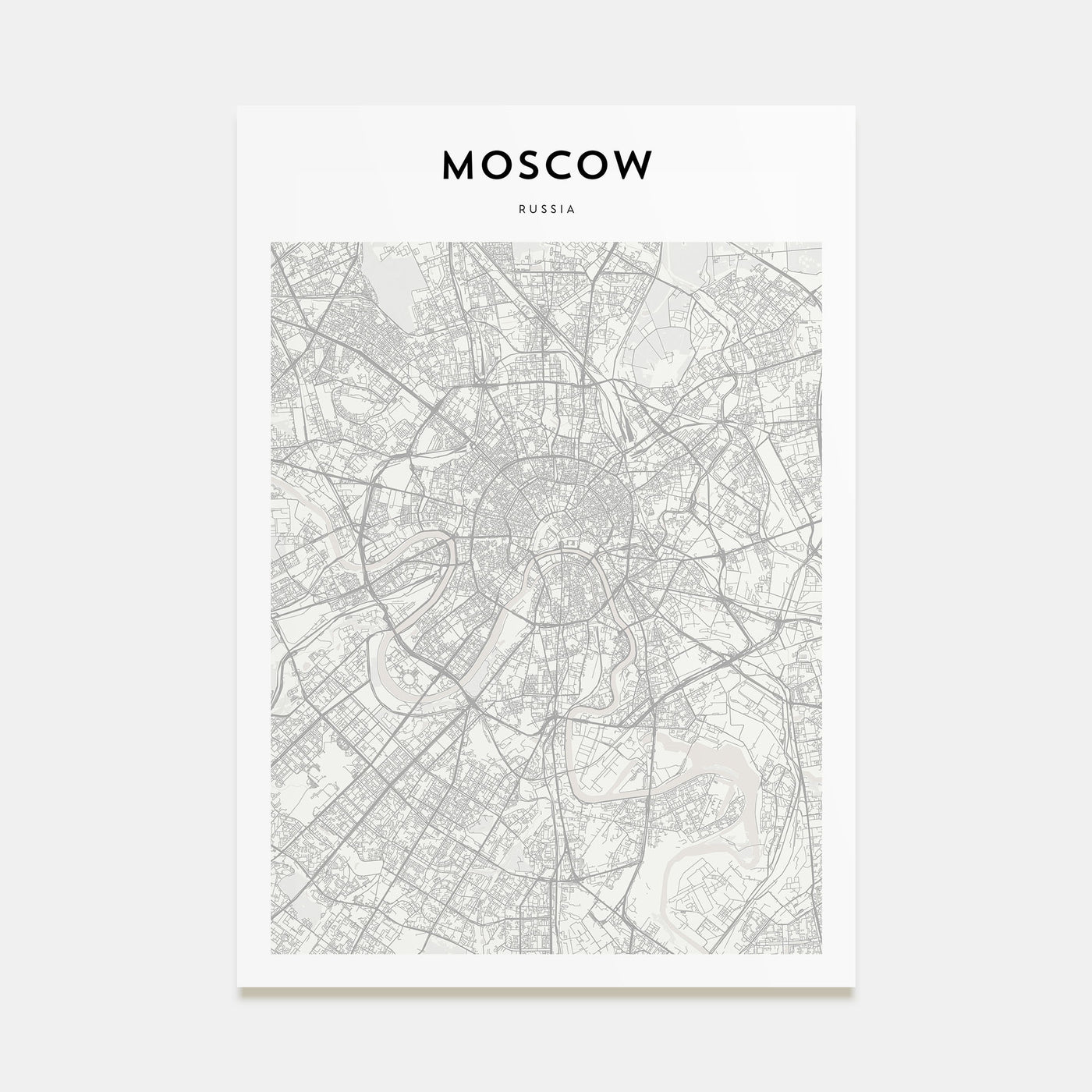 Moscow, Russia Map Portrait Poster