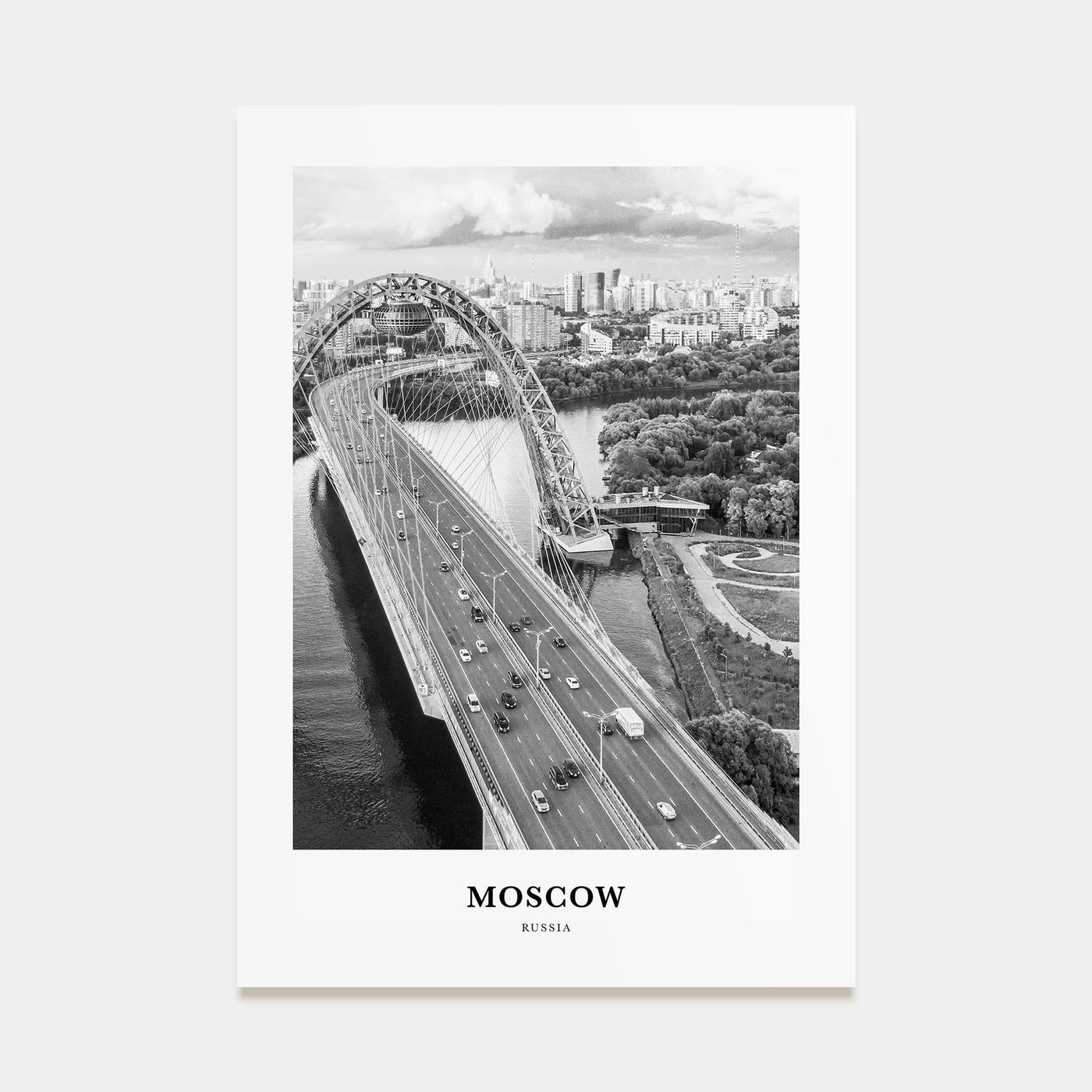 Moscow, Russia Portrait B&W No 1 Poster
