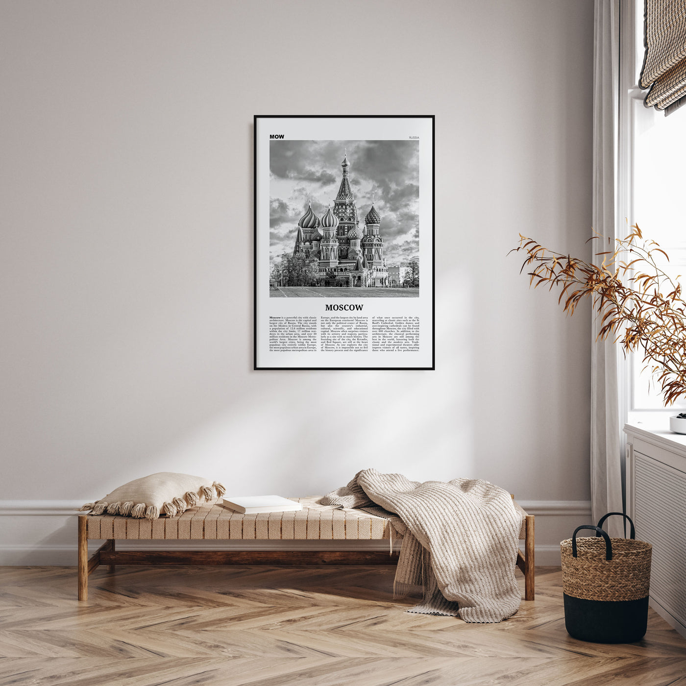 Moscow, Russia Travel B&W No 1 Poster
