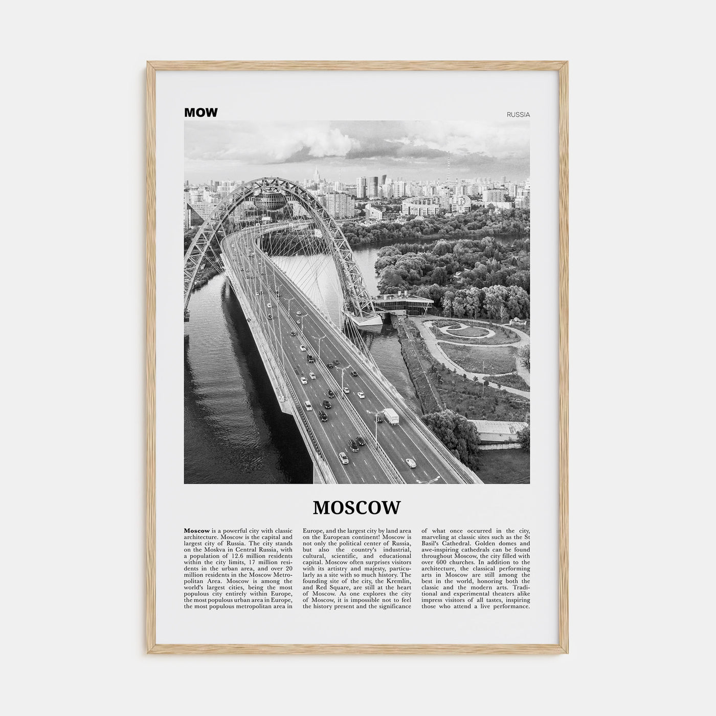 Moscow, Russia Travel B&W No 3 Poster