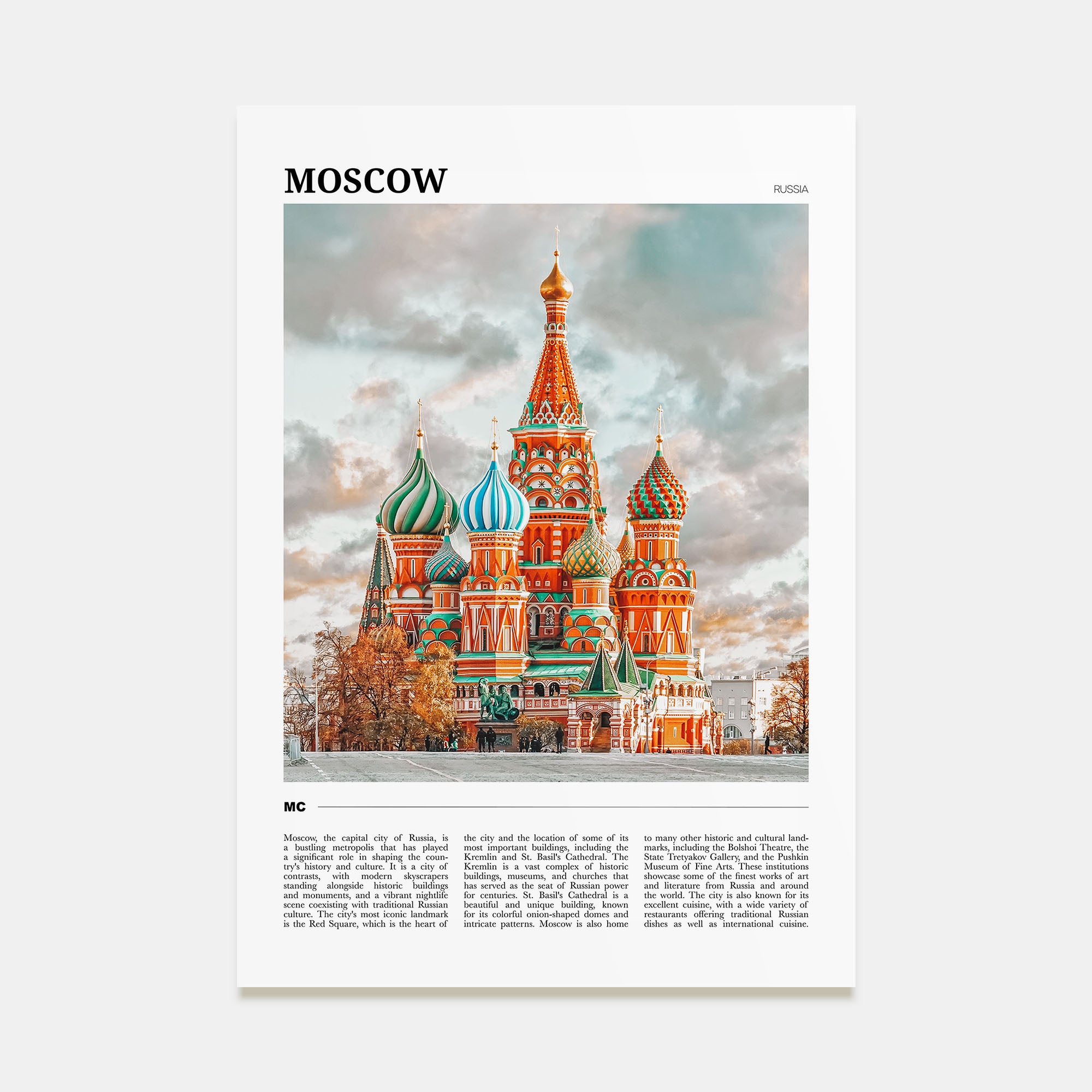 Moscow, Russia Travel Color No 1 Poster