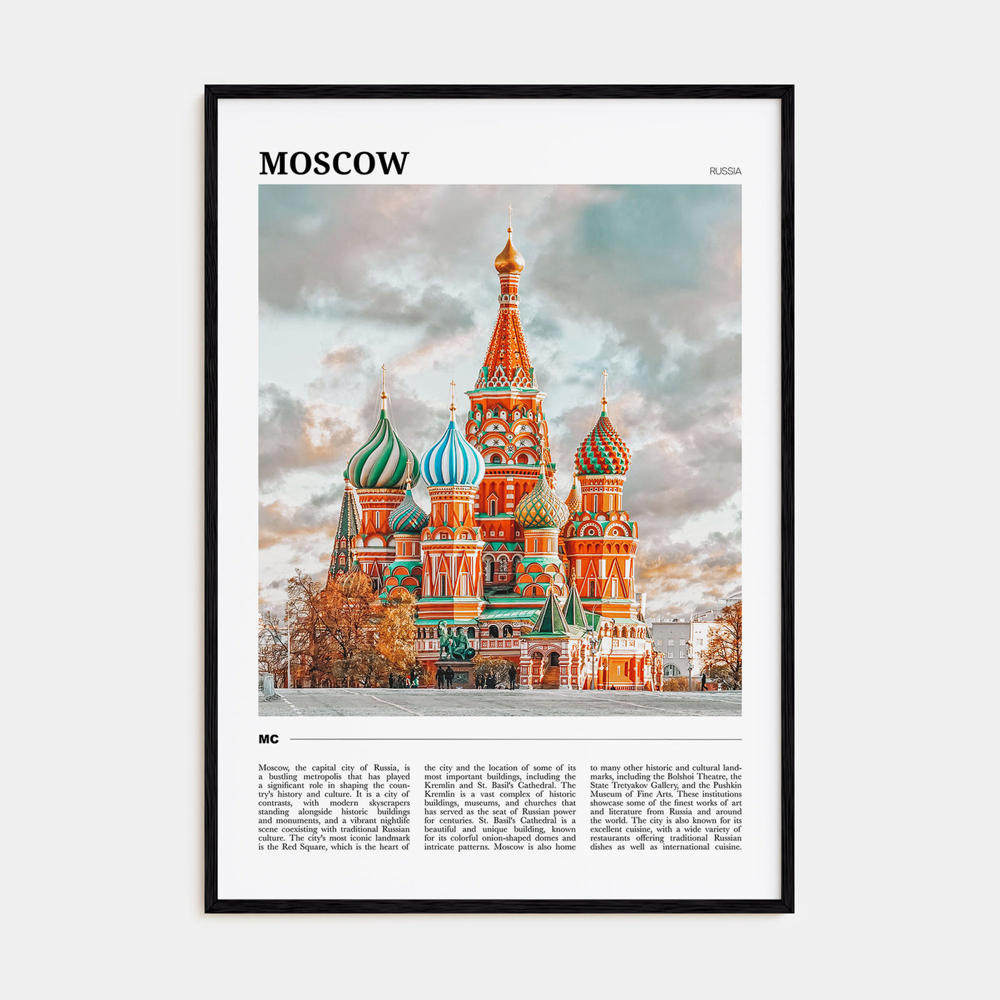 Moscow, Russia Travel Color No 1 Poster
