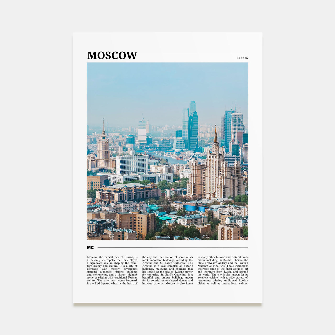 Moscow, Russia Travel Color No 2 Poster
