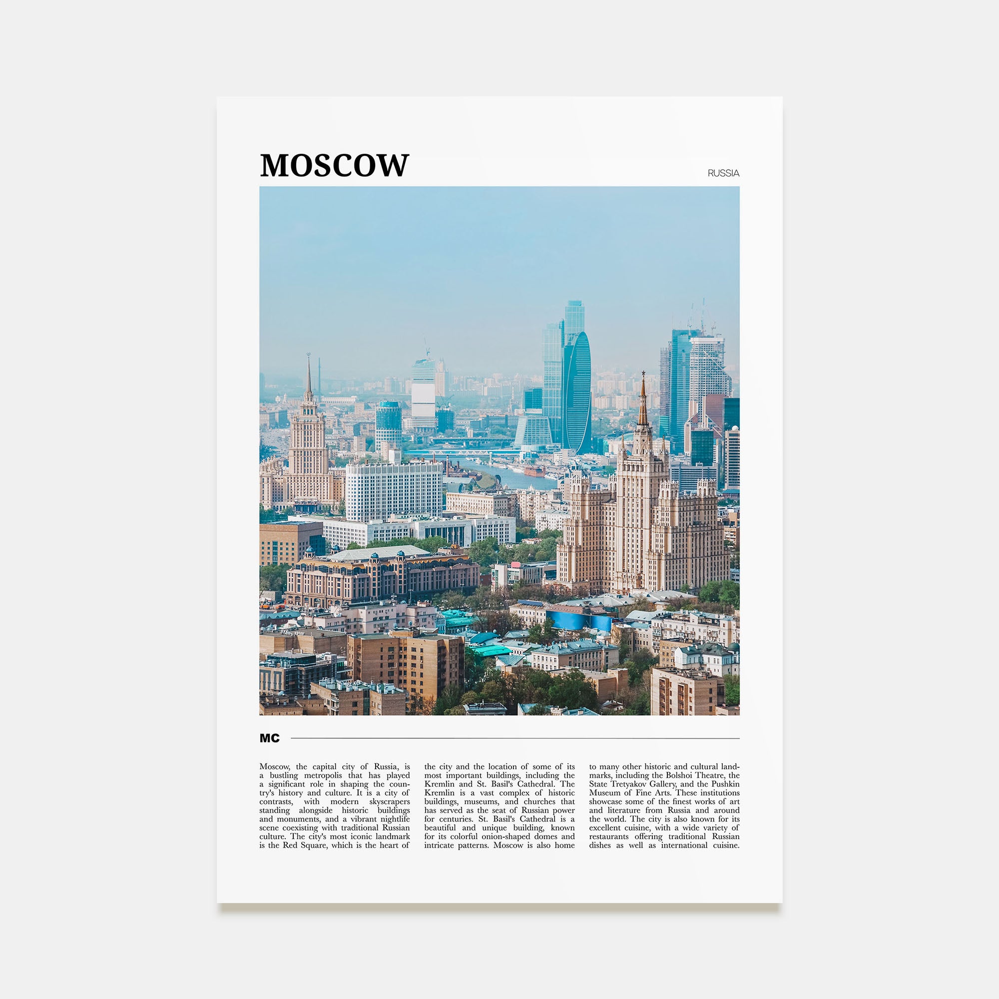 Moscow, Russia Travel Color No 2 Poster