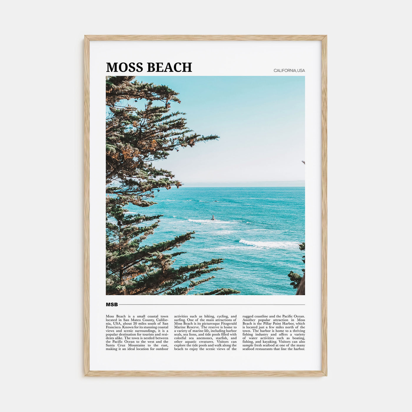 Moss Beach Travel Color Poster