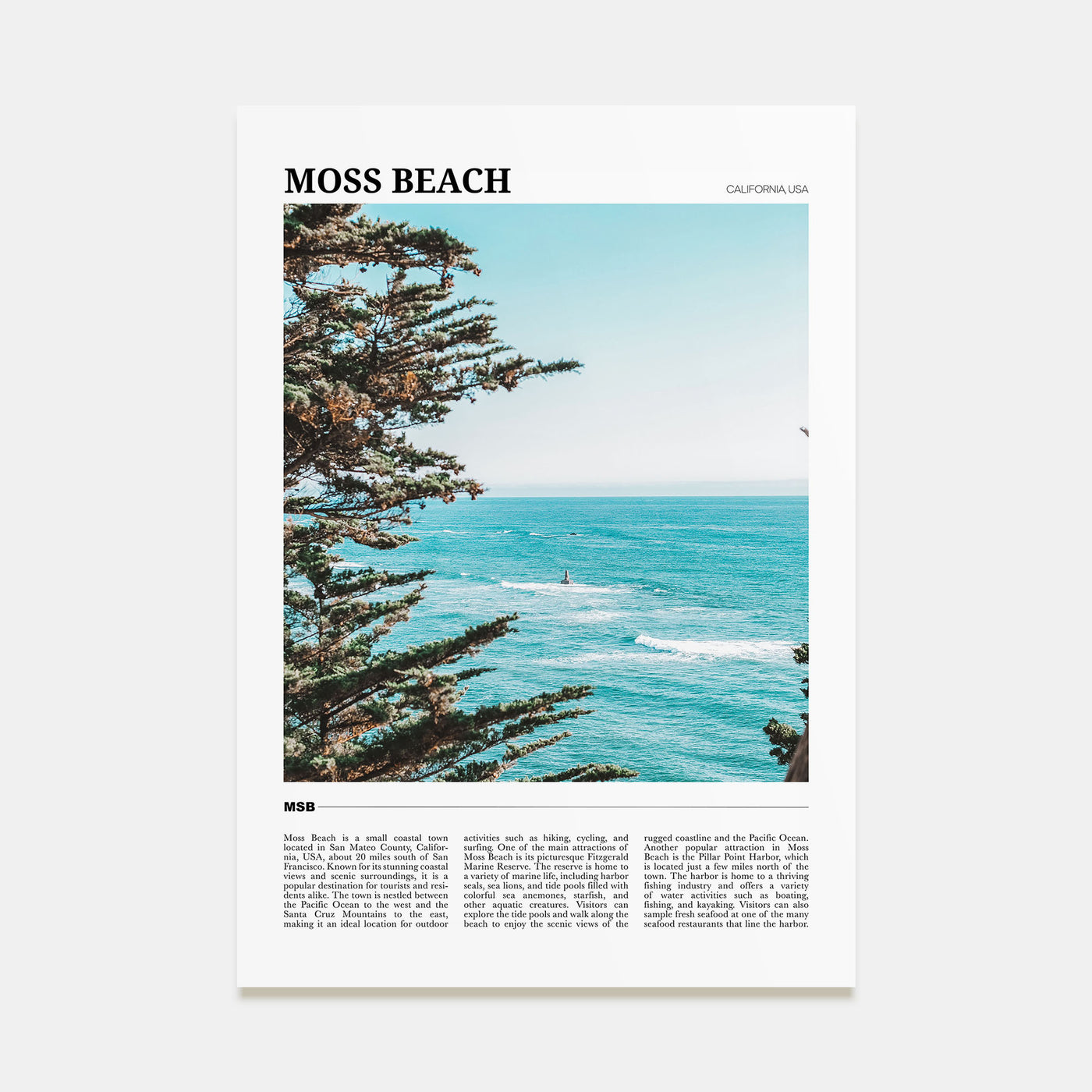 Moss Beach Travel Color Poster