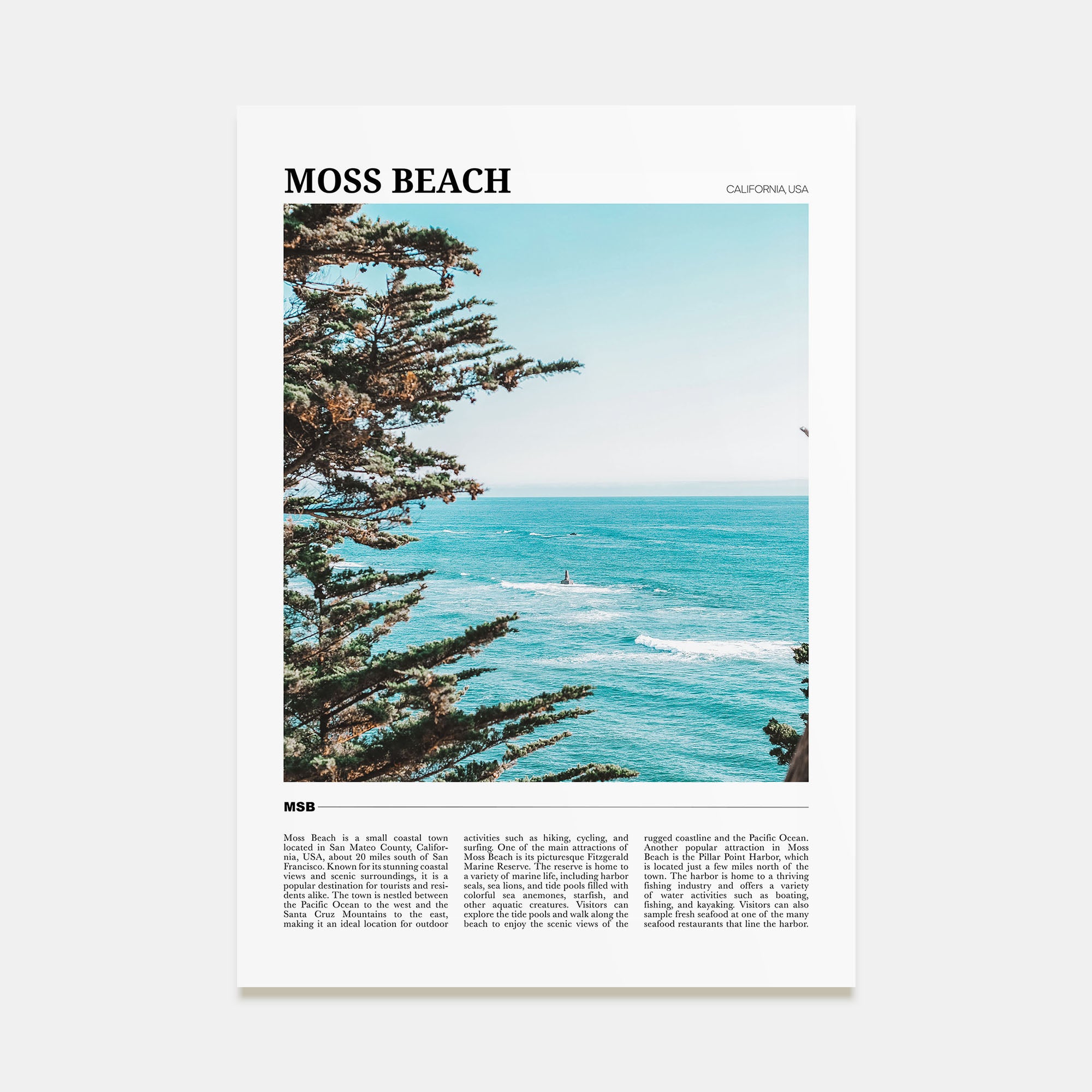 Moss Beach Travel Color Poster