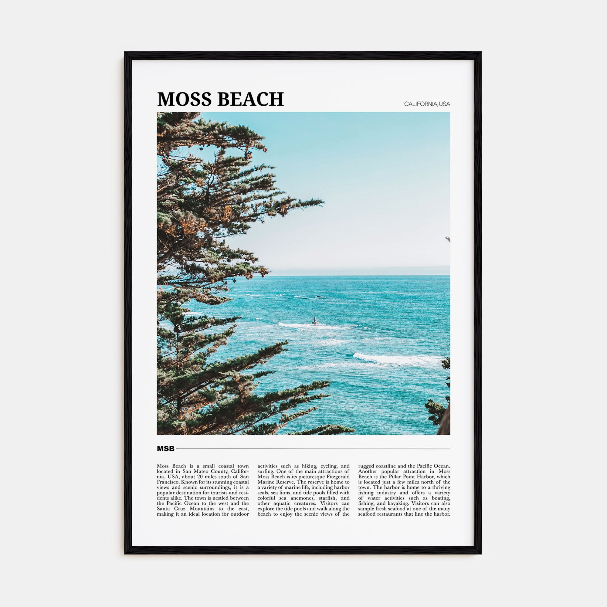 Moss Beach Travel Color Poster