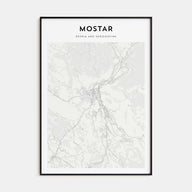 Mostar Map Portrait Poster