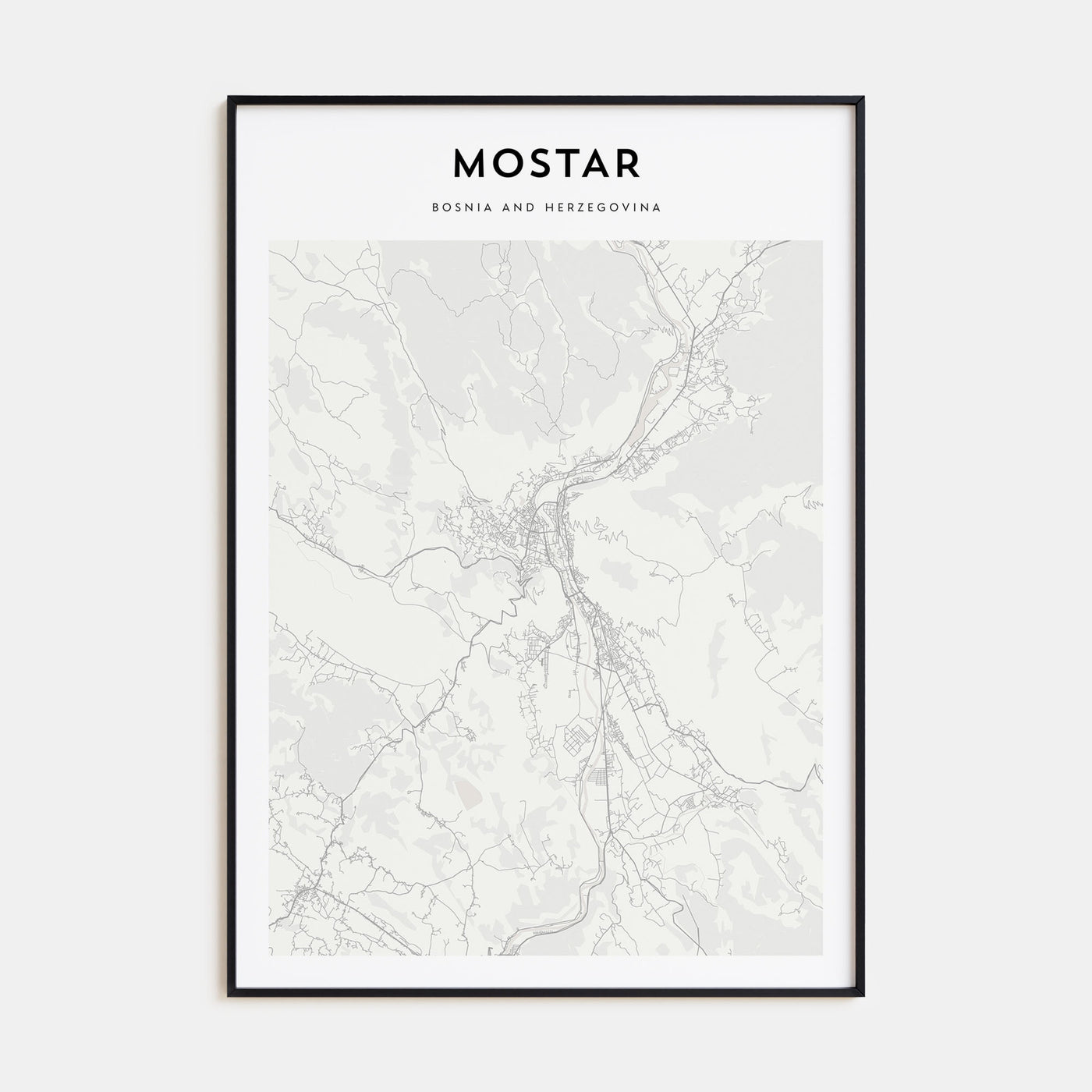 Mostar Map Portrait Poster