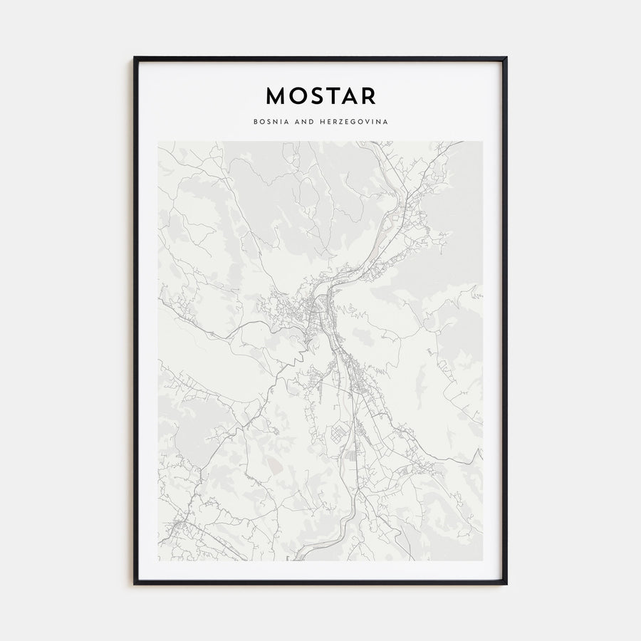 Mostar Map Portrait Poster