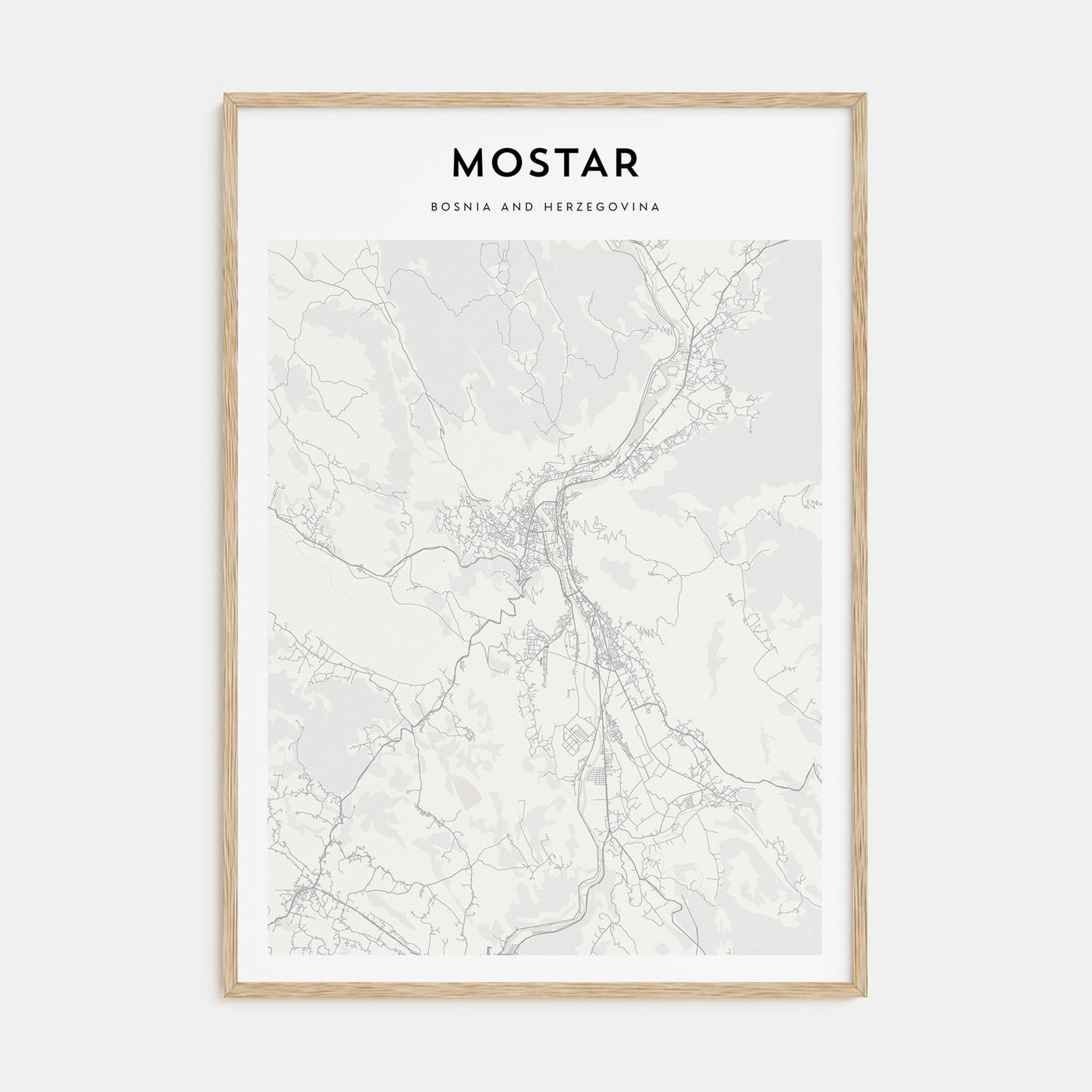Mostar Map Portrait Poster